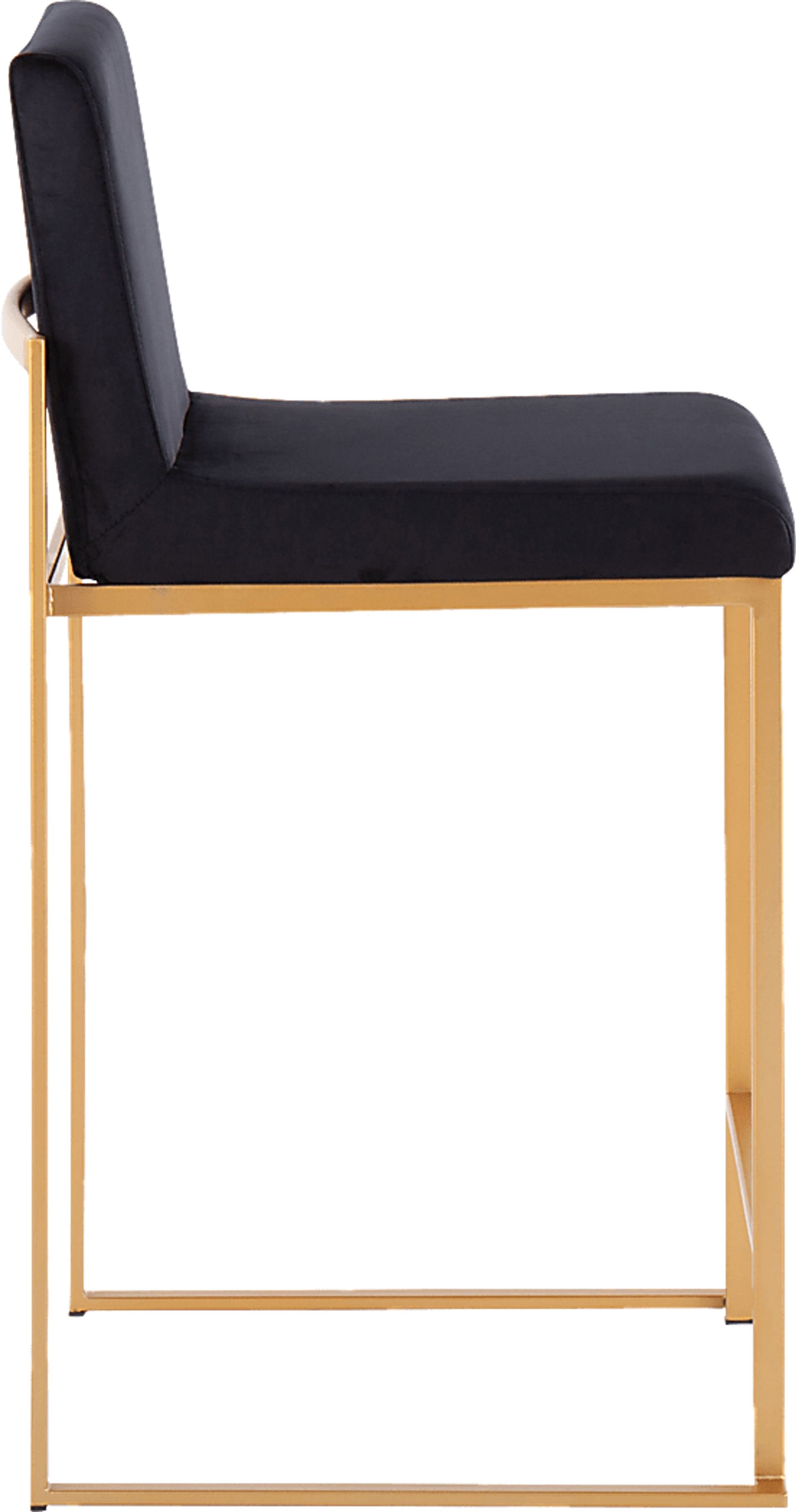 Nowotny Black Gold Velvet Counter Height Stool Set of 2 - Image 3