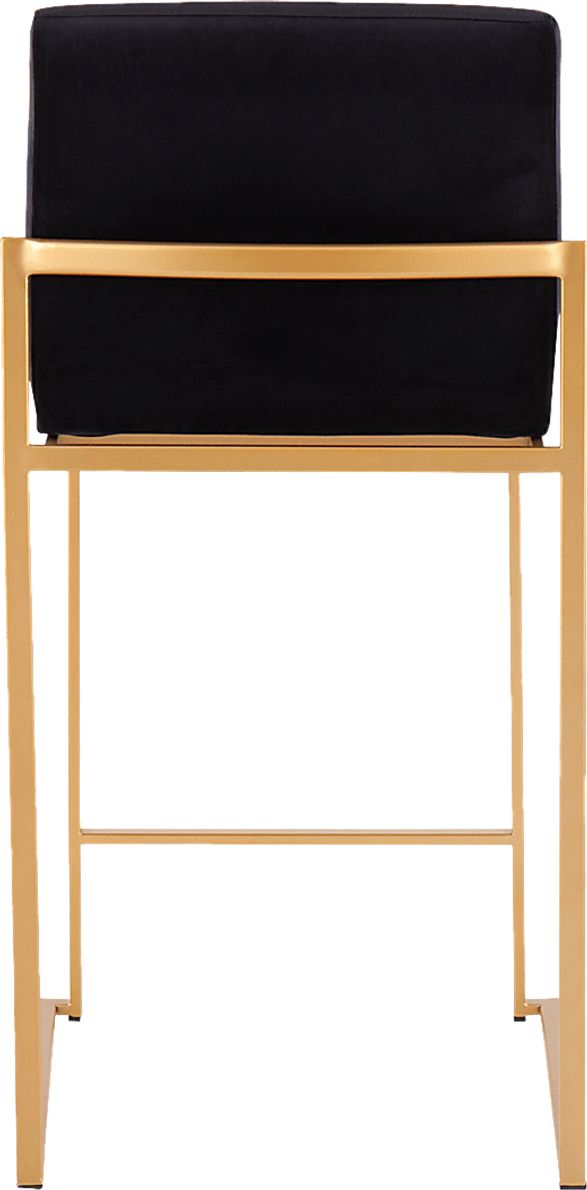 Nowotny Black Gold Velvet Counter Height Stool Set of 2
