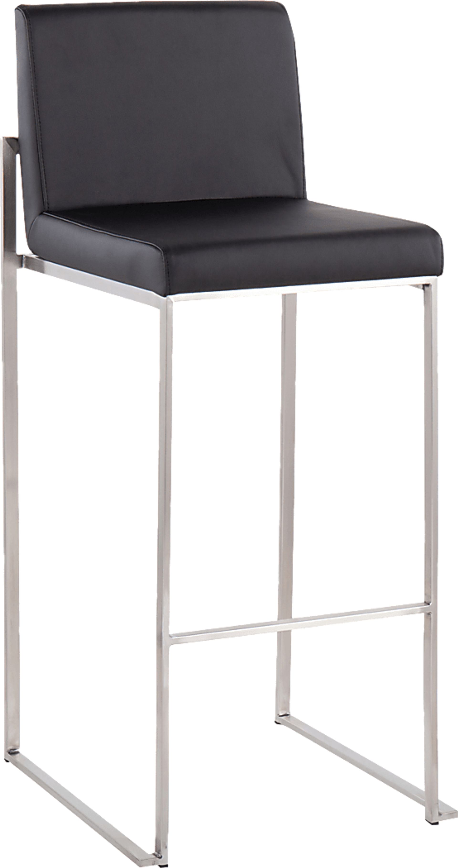 Nowotny Black Silver Barstool Set of 2 - Image 2