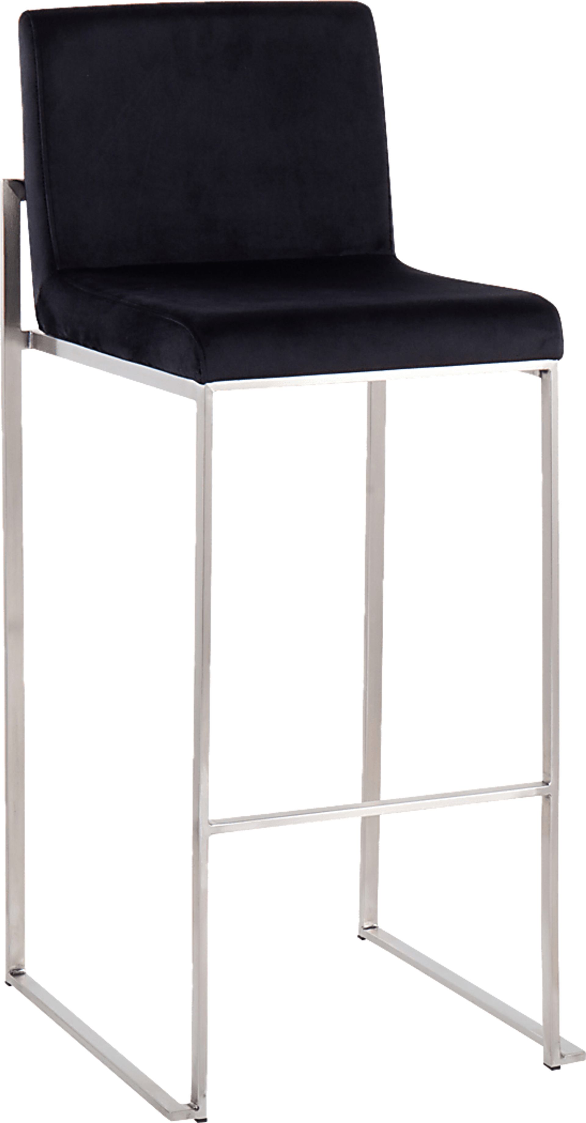 Nowotny Black Silver Barstool Set of 2 - Image 2