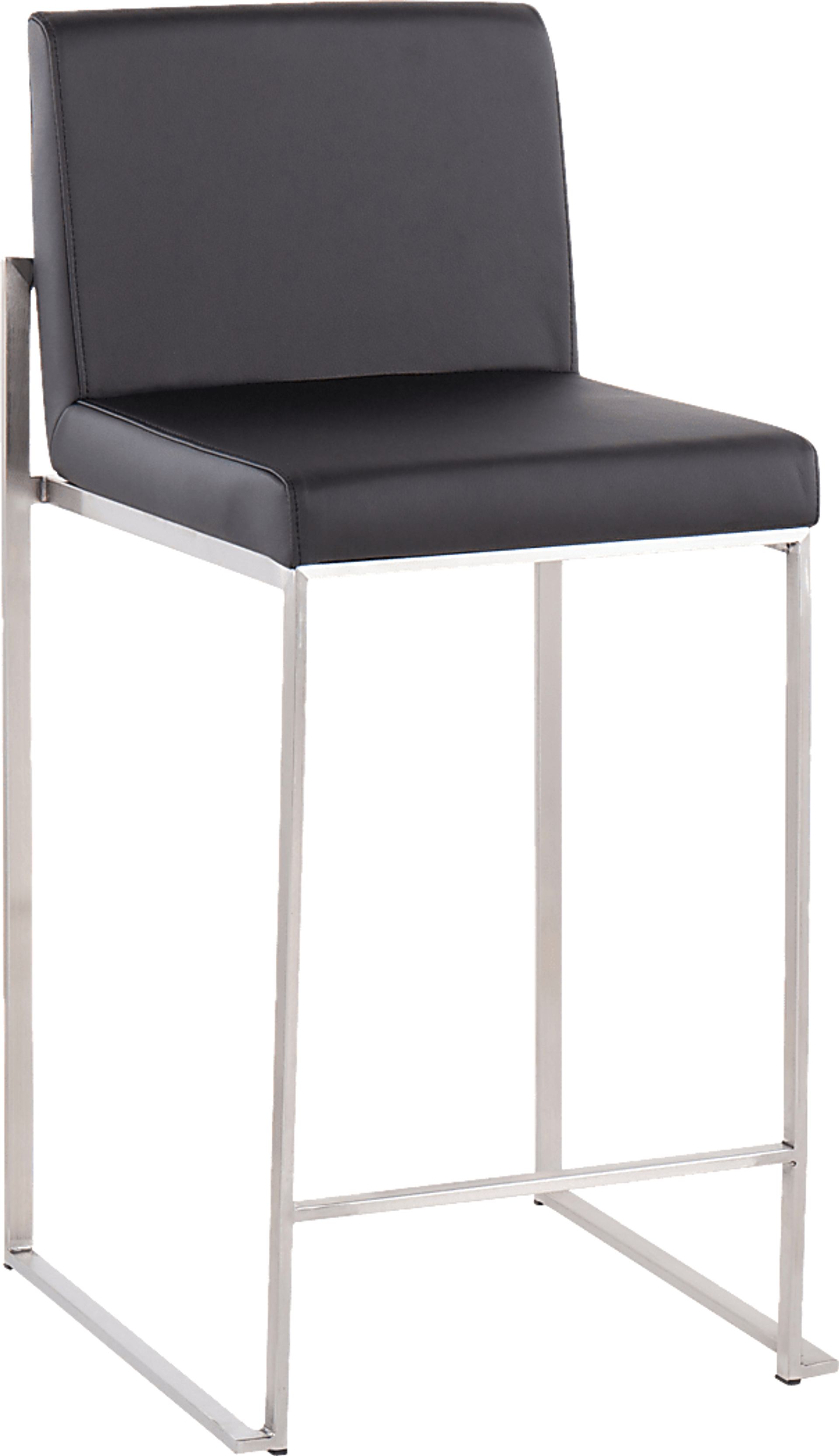 Nowotny Black Silver Counter Height Stool Set of 2 - Image 2
