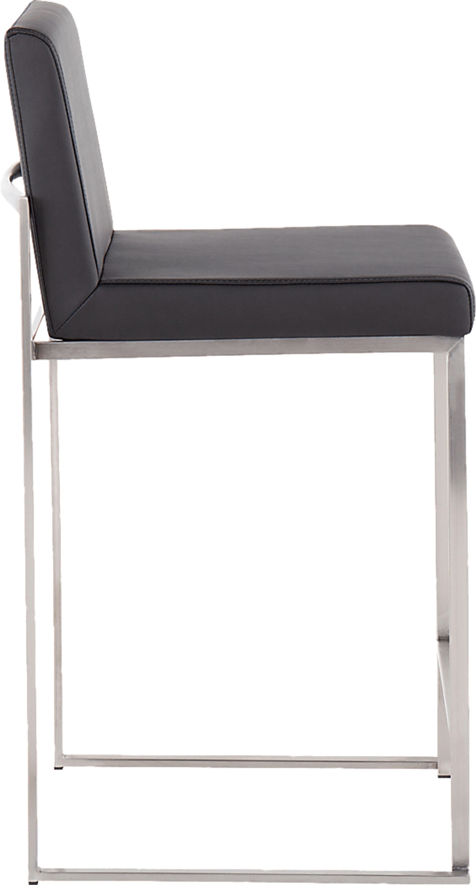 Nowotny Black Silver Counter Height Stool Set of 2 - Image 3