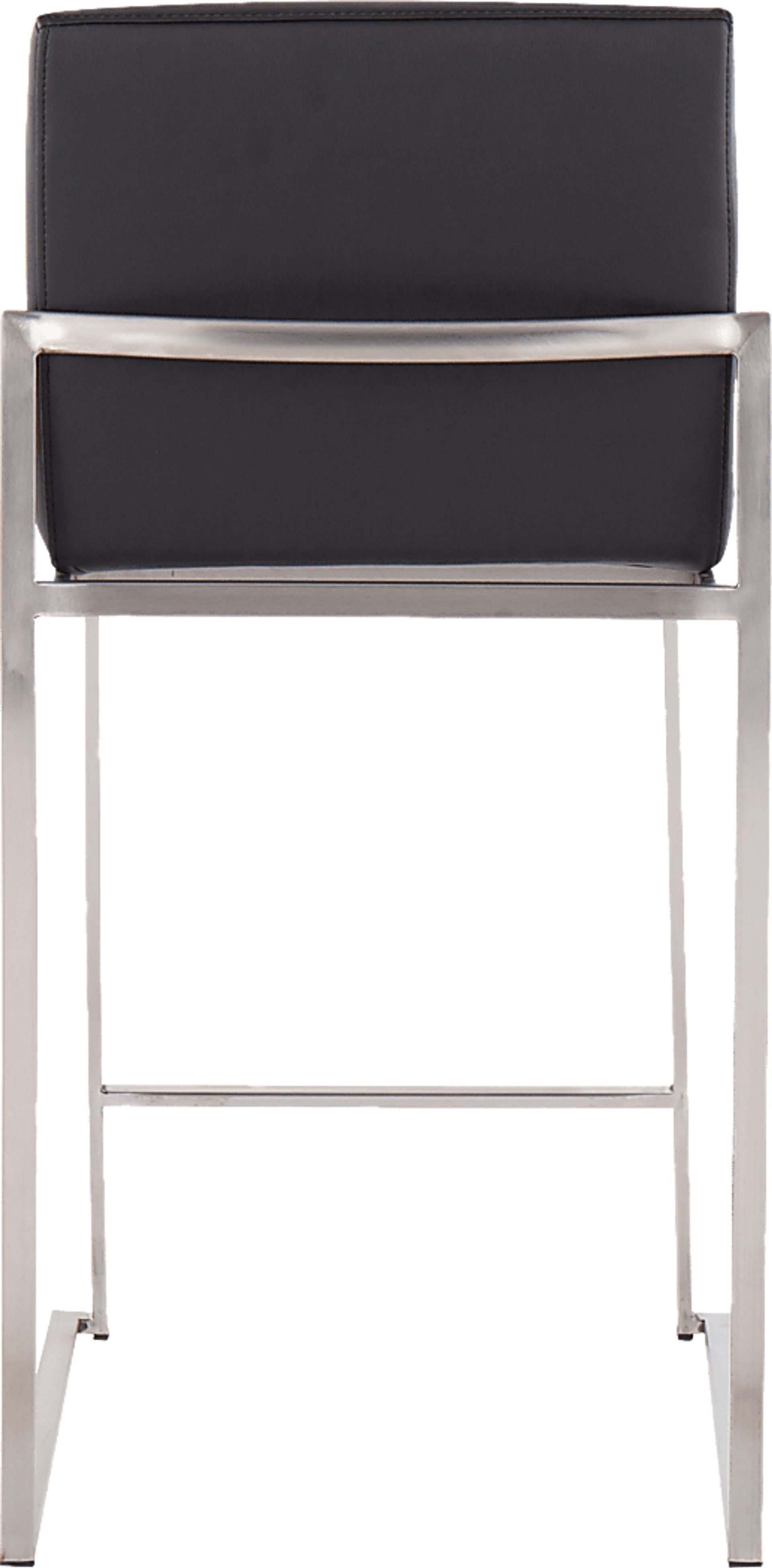 Nowotny Black Silver Counter Height Stool Set of 2 - Image 5