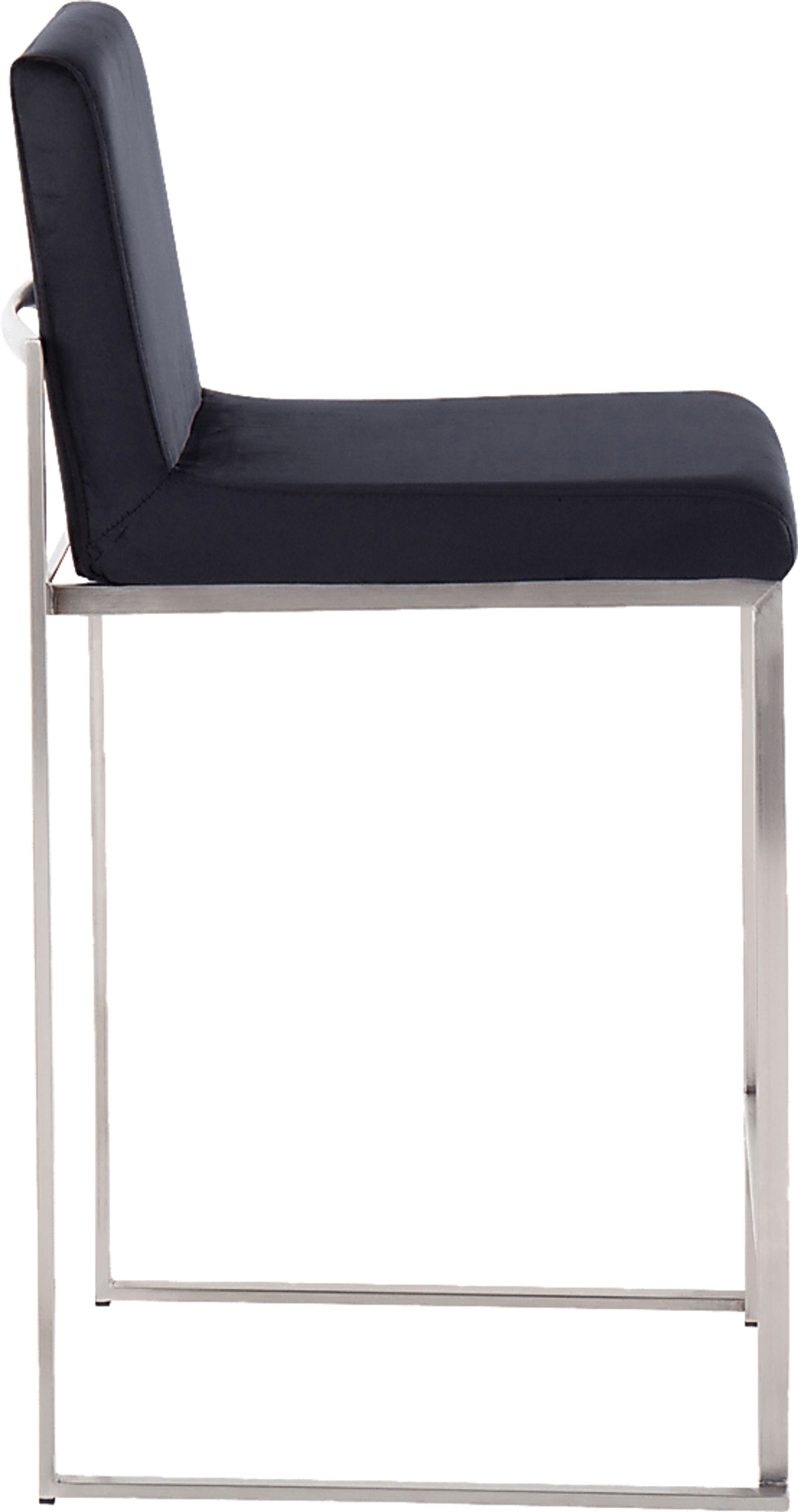 Nowotny Black Silver Velvet Counter Height Stool Set of 2 - Image 3