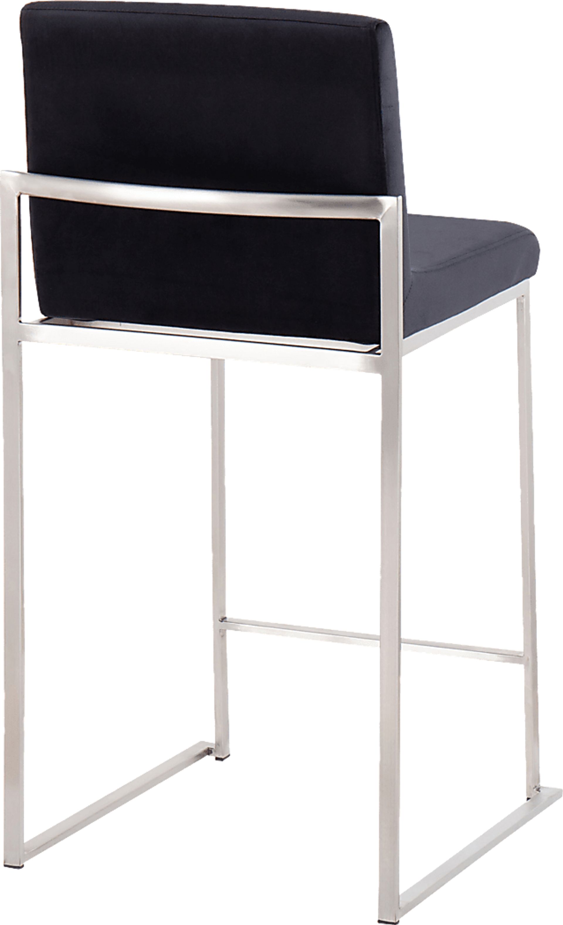 Nowotny Black Silver Velvet Counter Height Stool Set of 2 - Image 4