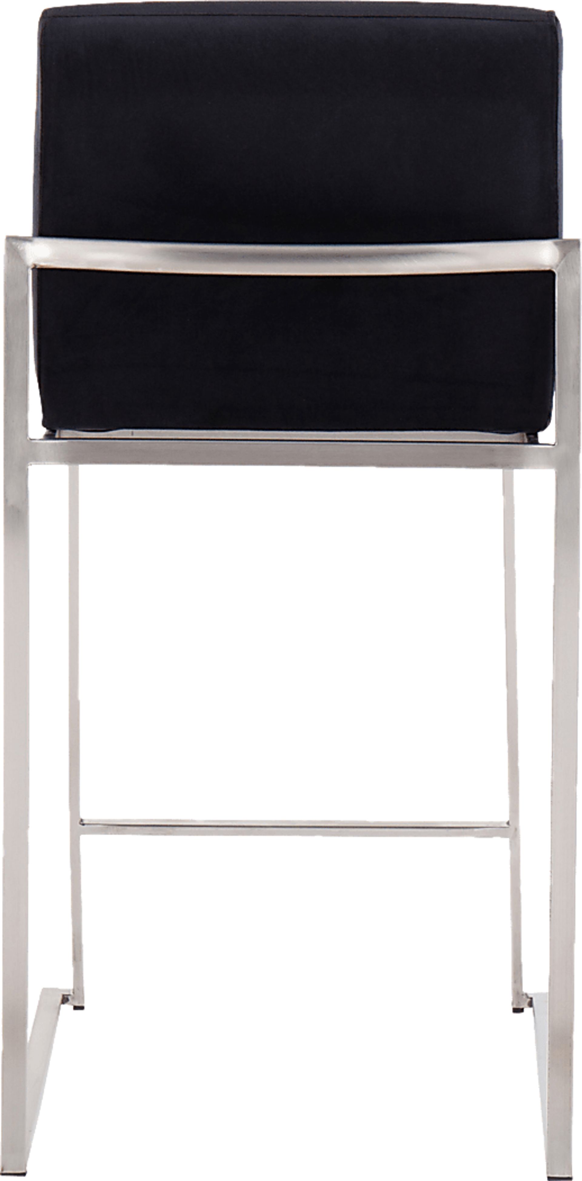 Nowotny Black Silver Velvet Counter Height Stool Set of 2 - Image 5