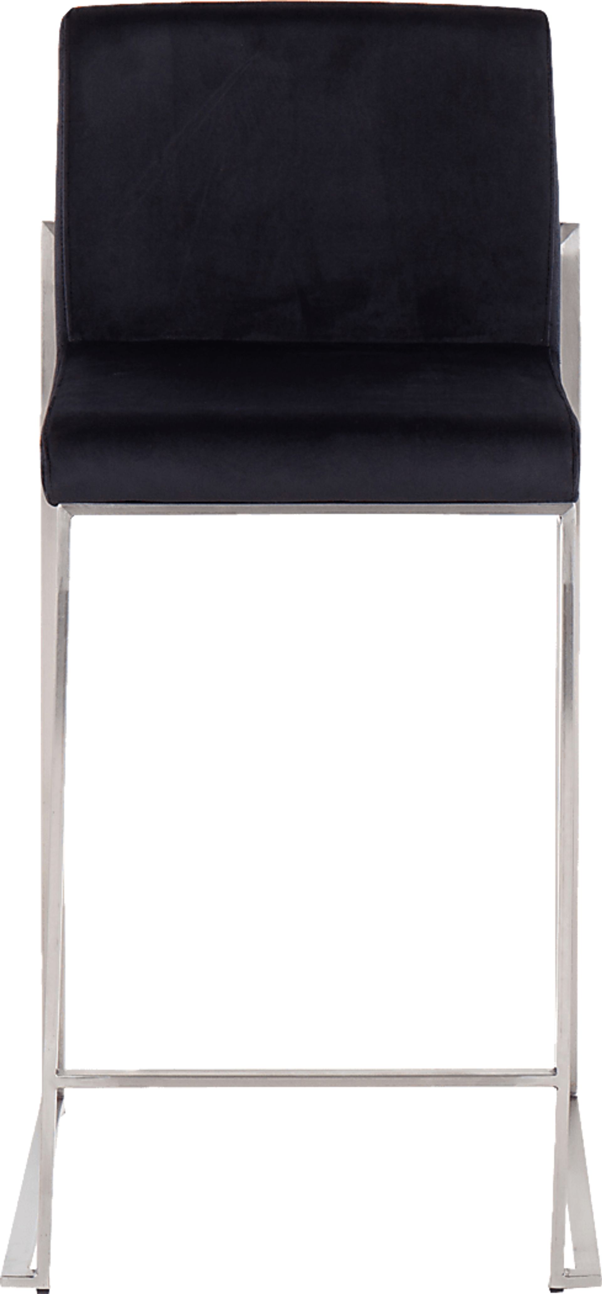 Nowotny Black Silver Velvet Counter Height Stool Set of 2 - Image 6