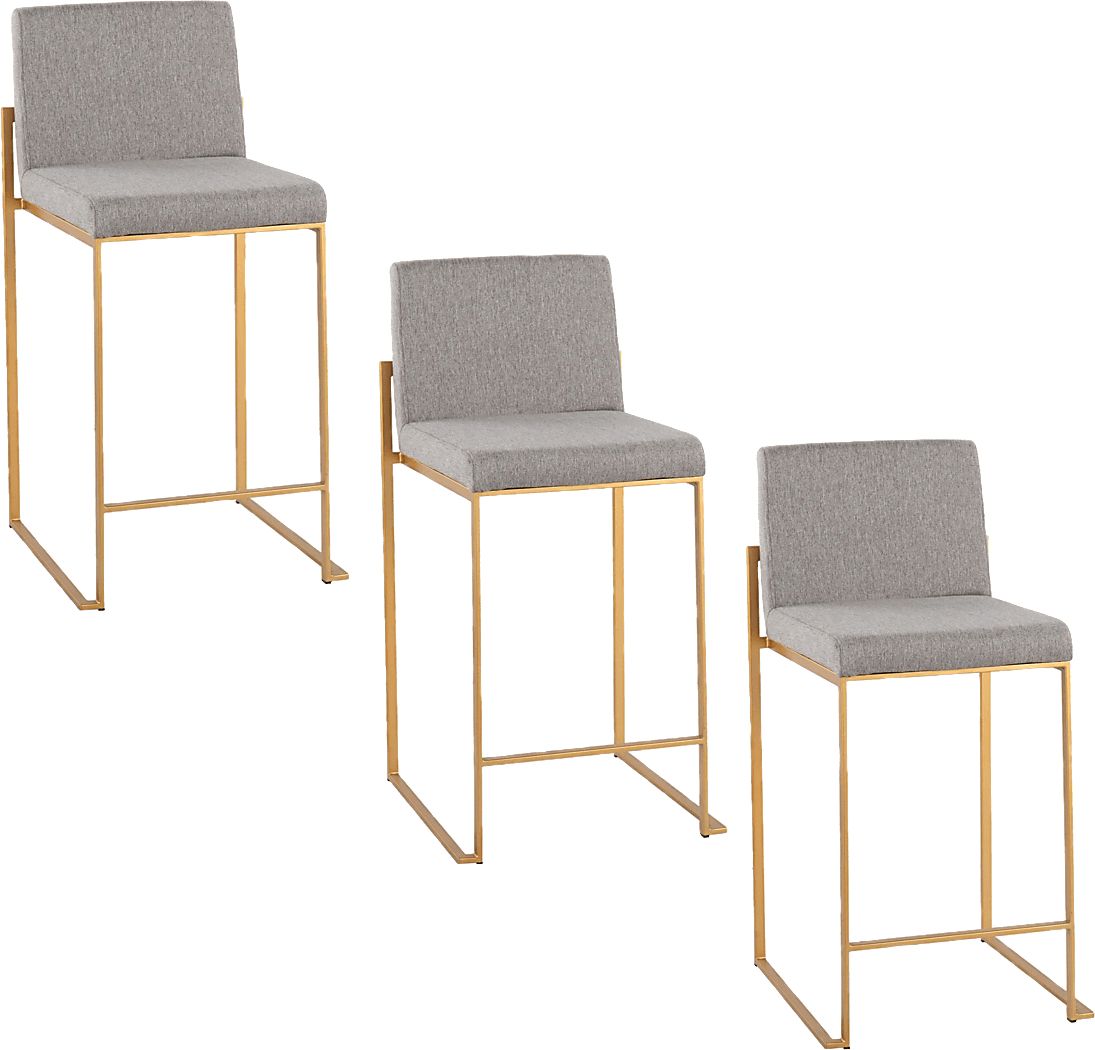Nowotny Gray Counter Height Stool, Set of 3