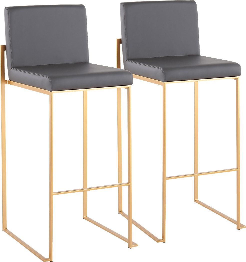 Nowotny Gray Gold Barstool Set of 2