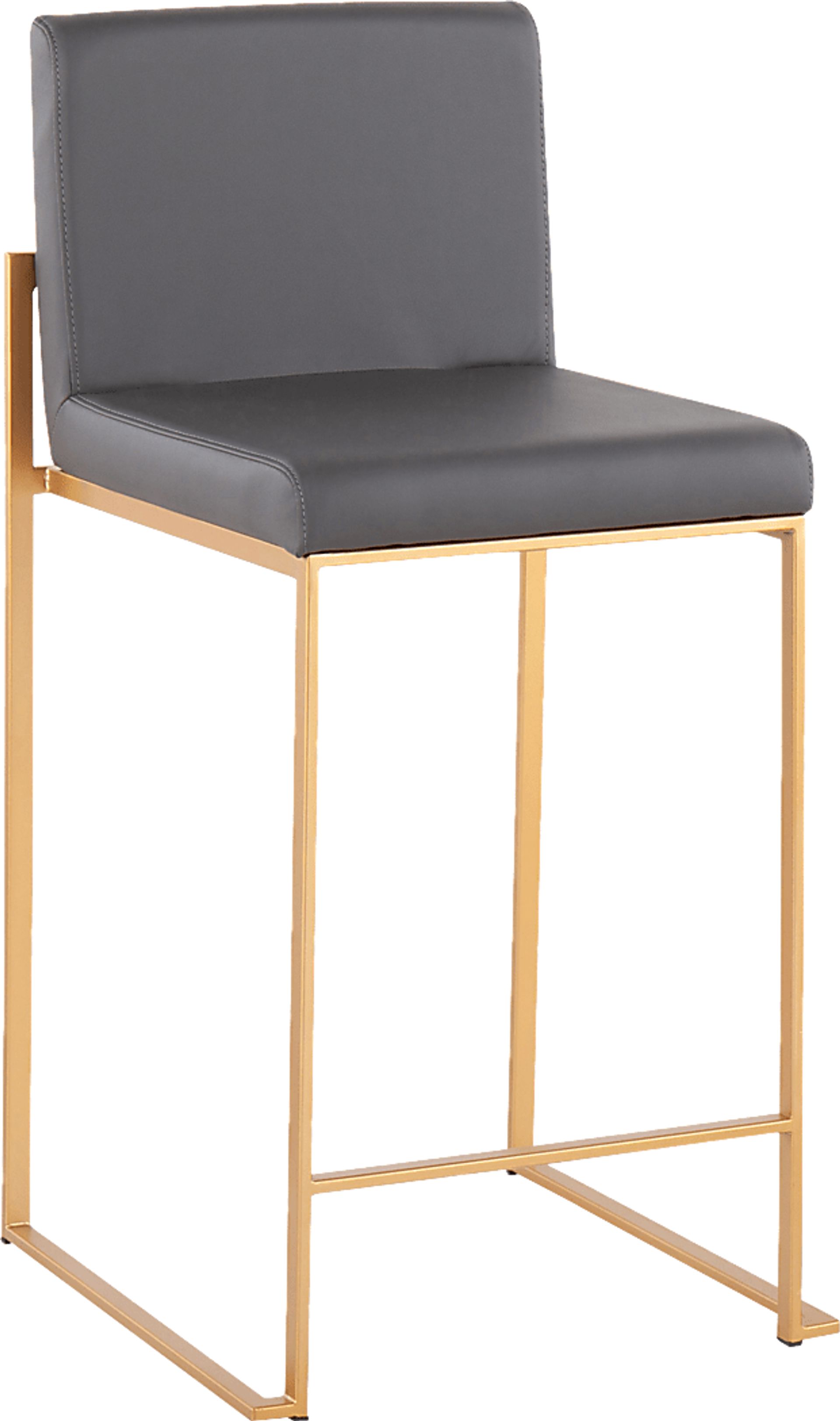 Nowotny Gray Gold Counter Height Stool Set of 2 - Image 2