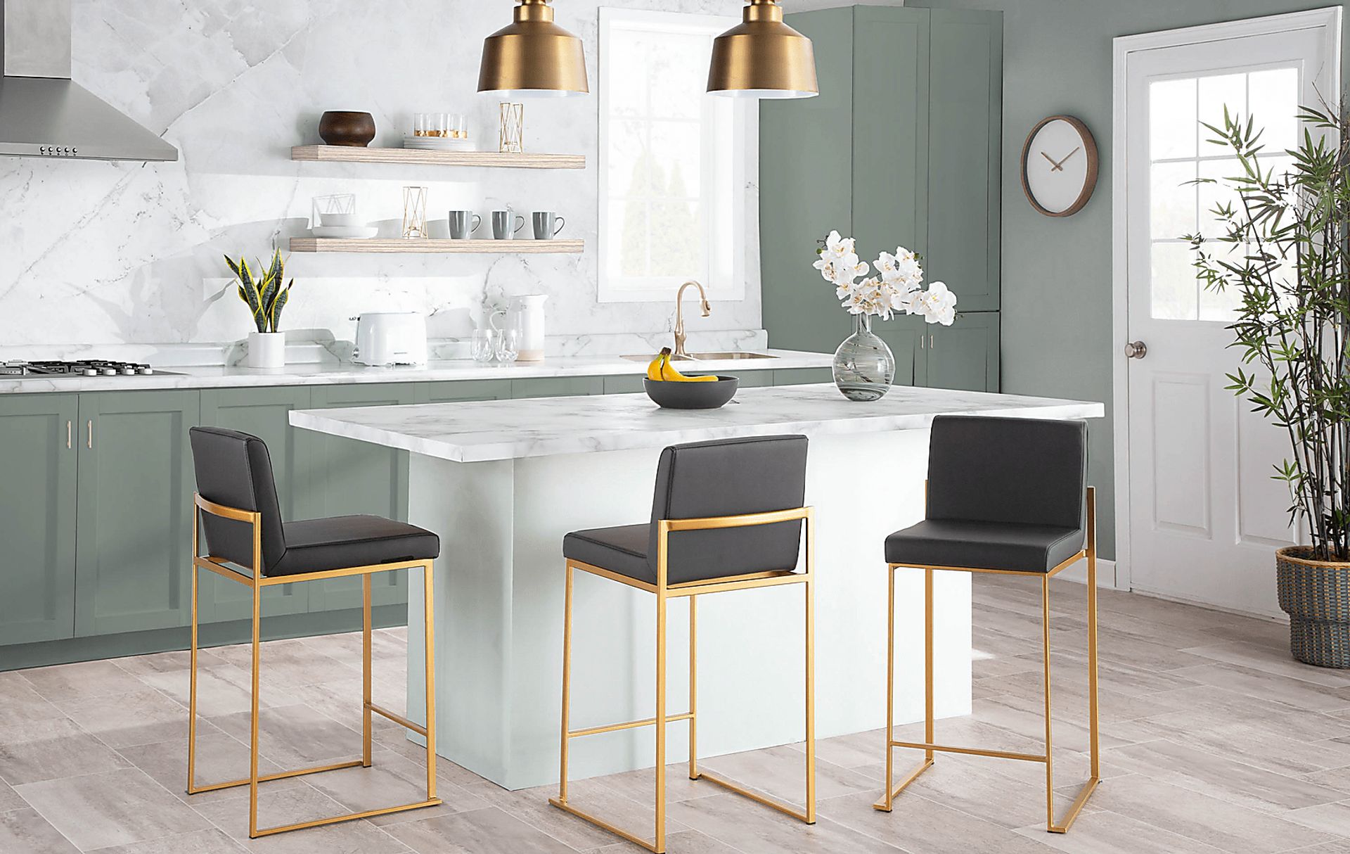 Nowotny Gray Gold Counter Height Stool Set of 2 - Image 9