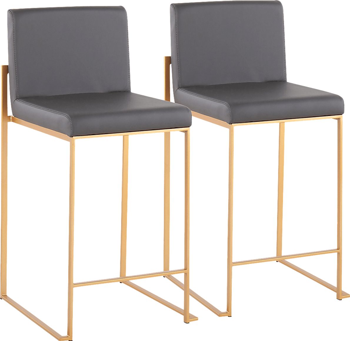Nowotny Gray Gold Counter Height Stool Set of 2
