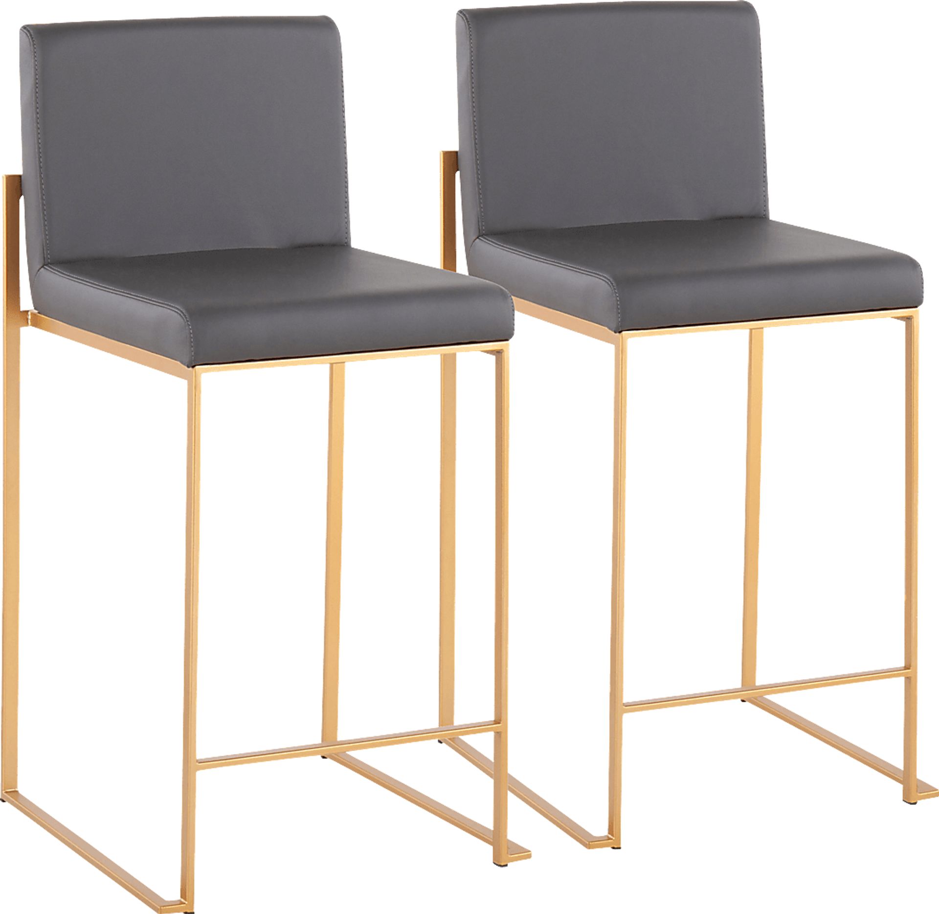 Nowotny Gray Gold Counter Height Stool Set of 2 - Image 1