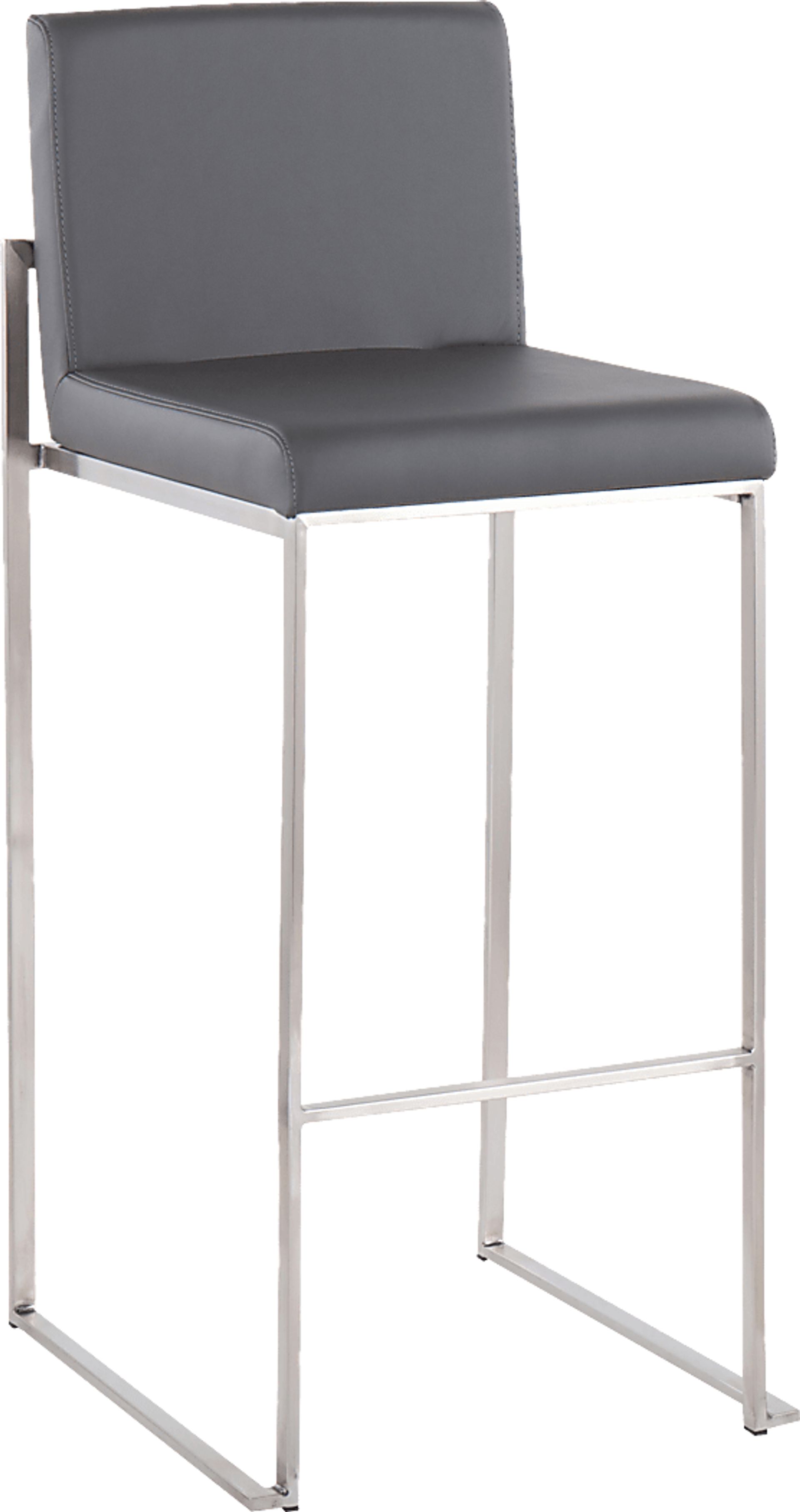 Nowotny Gray Silver Barstool Set of 2 - Image 2
