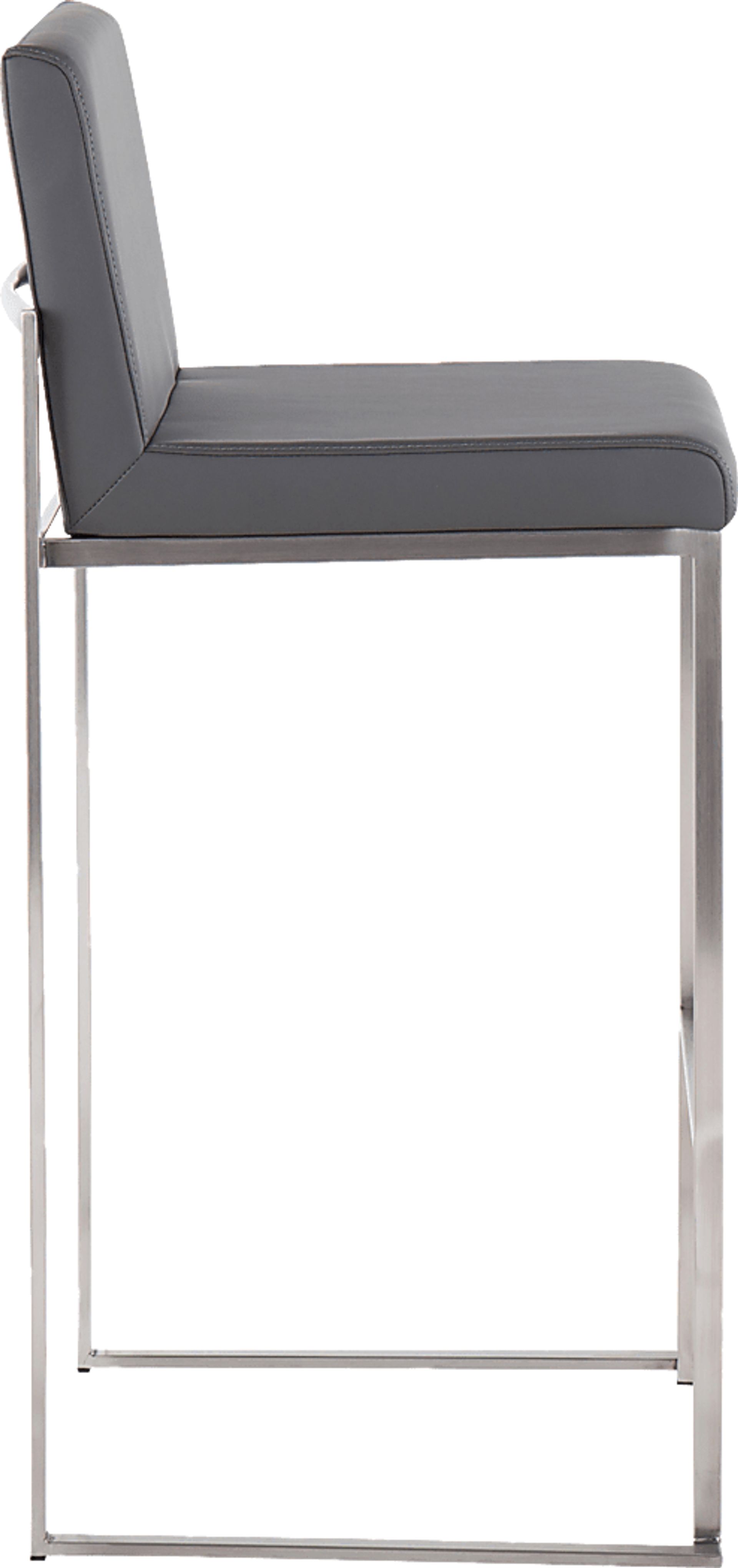 Nowotny Gray Silver Barstool Set of 2 - Image 3