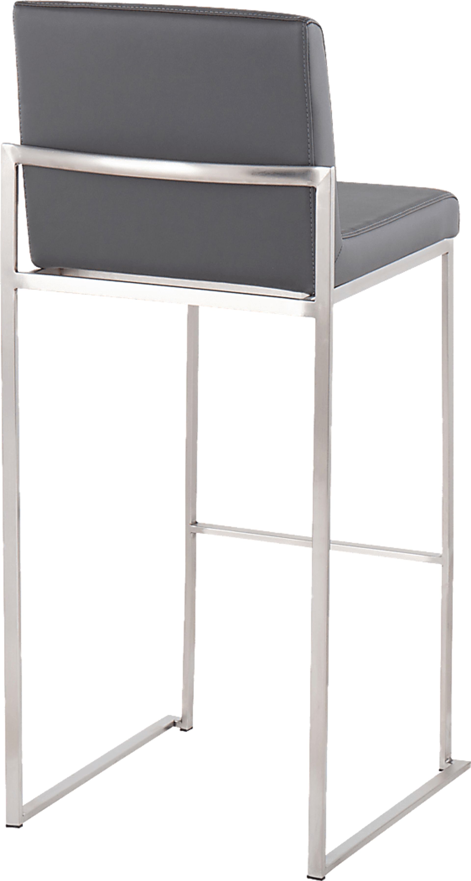 Nowotny Gray Silver Barstool Set of 2 - Image 4