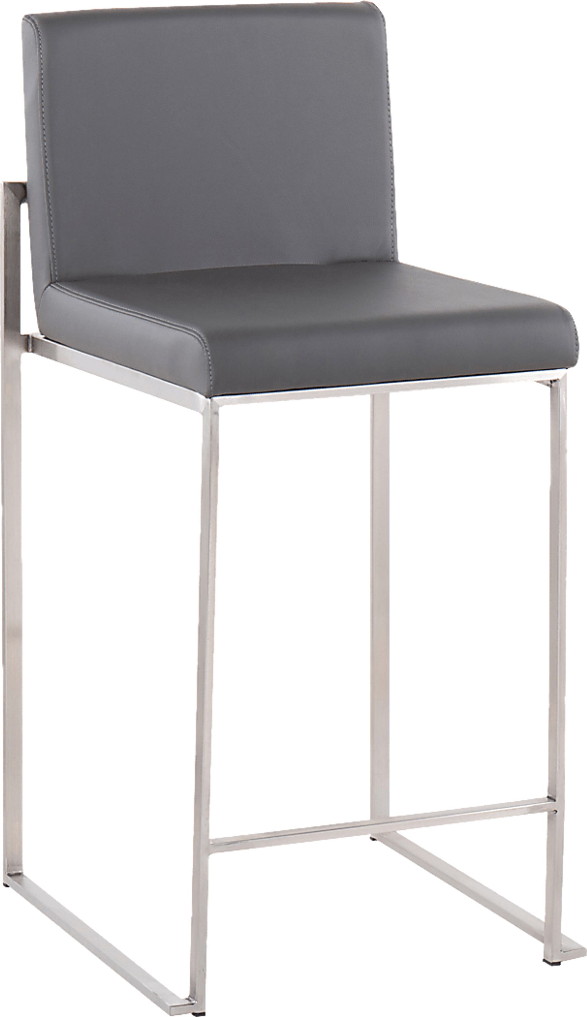 Nowotny Gray Silver Counter Height Stool Set of 2 - Image 2