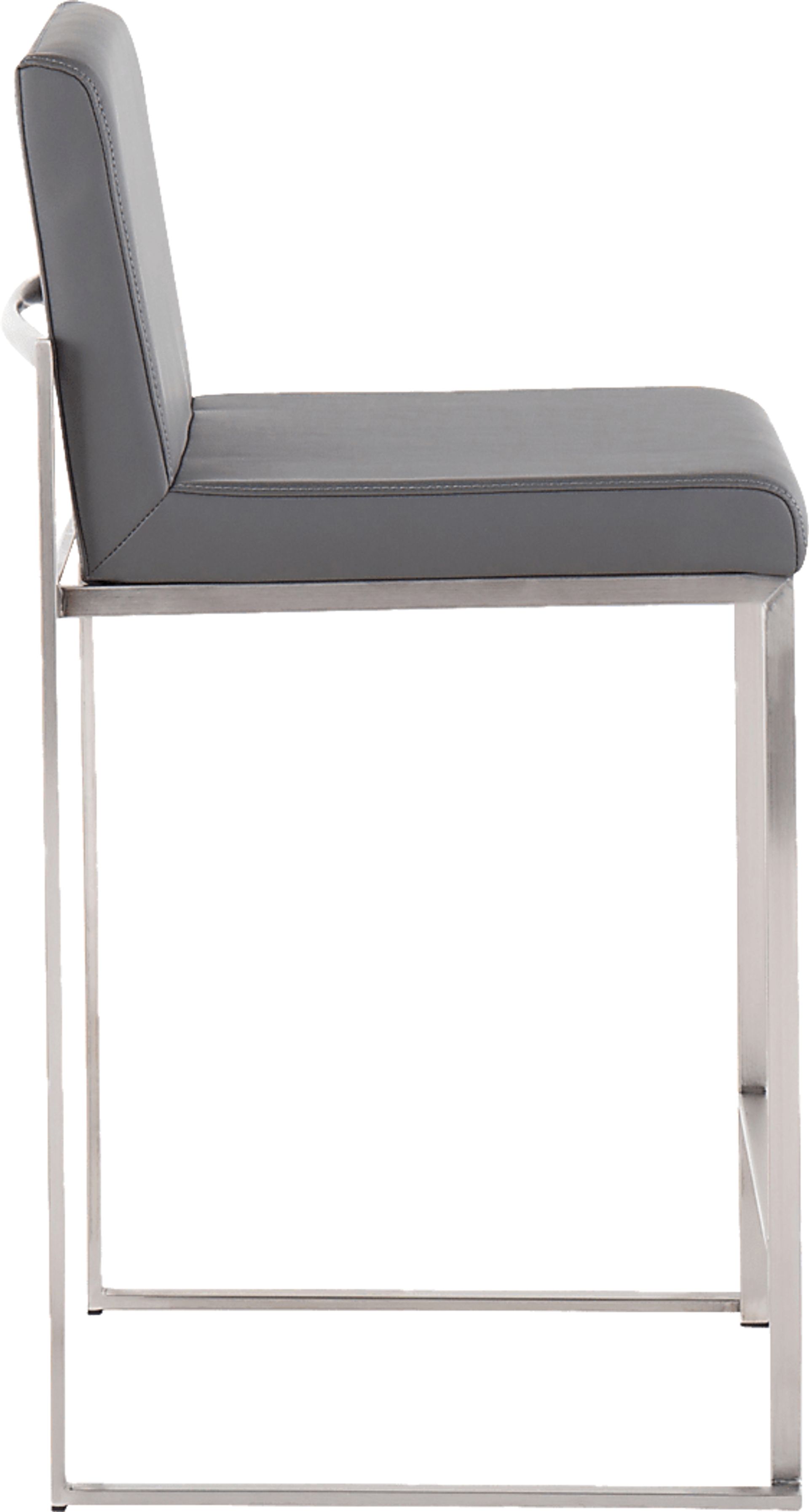 Nowotny Gray Silver Counter Height Stool Set of 2 - Image 3