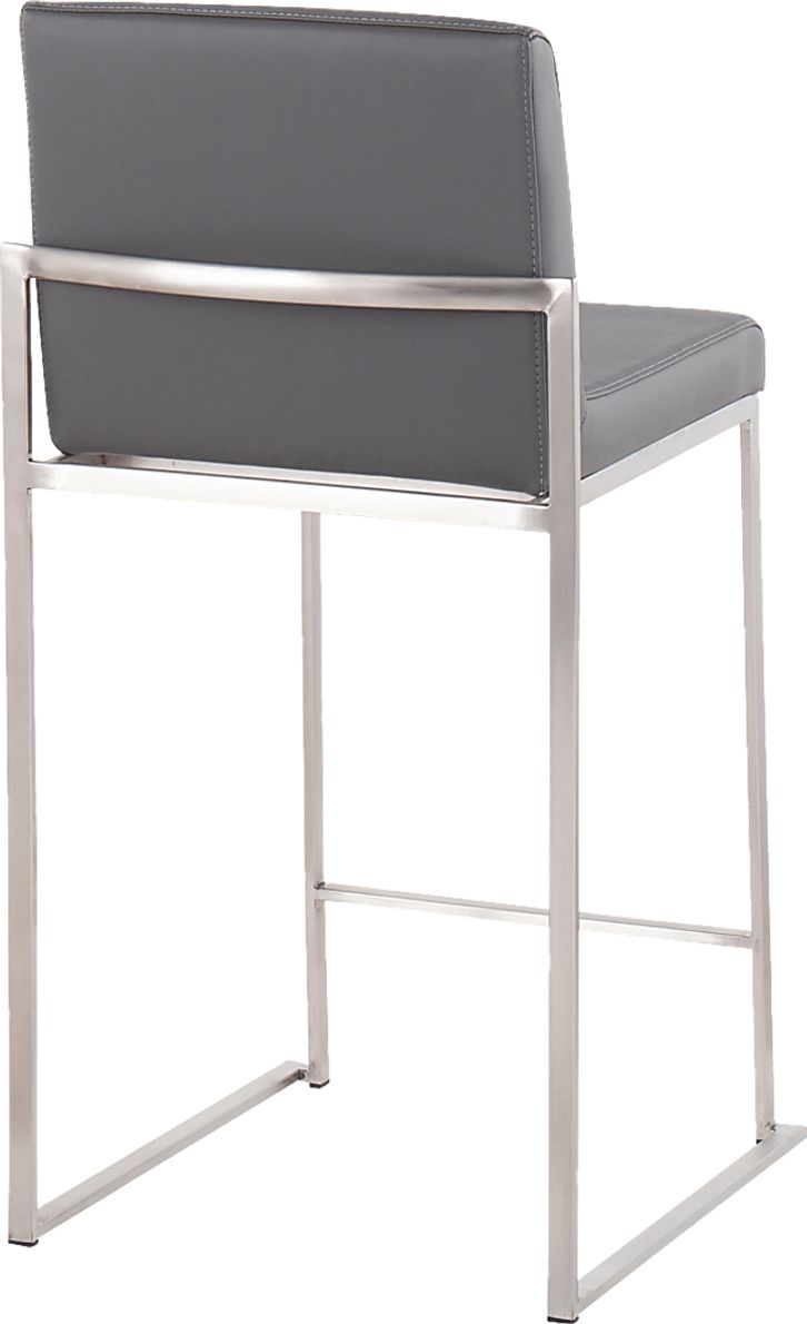 Nowotny Gray Silver Counter Height Stool Set of 2
