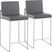 Nowotny Gray Silver Counter Height Stool Set of 2