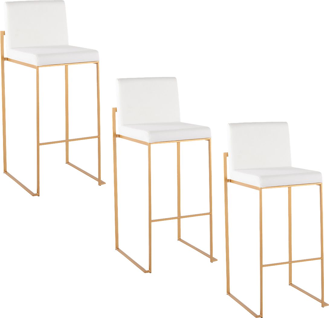 Nowotny II White Barstool, Set of 3