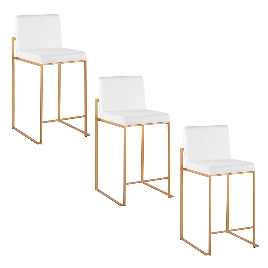 Nowotny II White Counter Height Stool, Set of 3