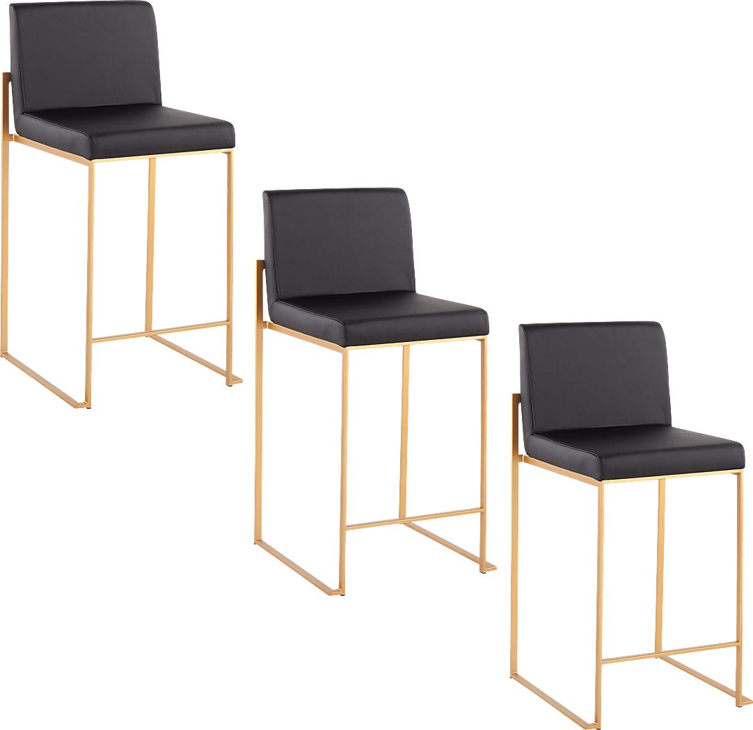 Nowotny III Black Counter Height Stool, Set of 3