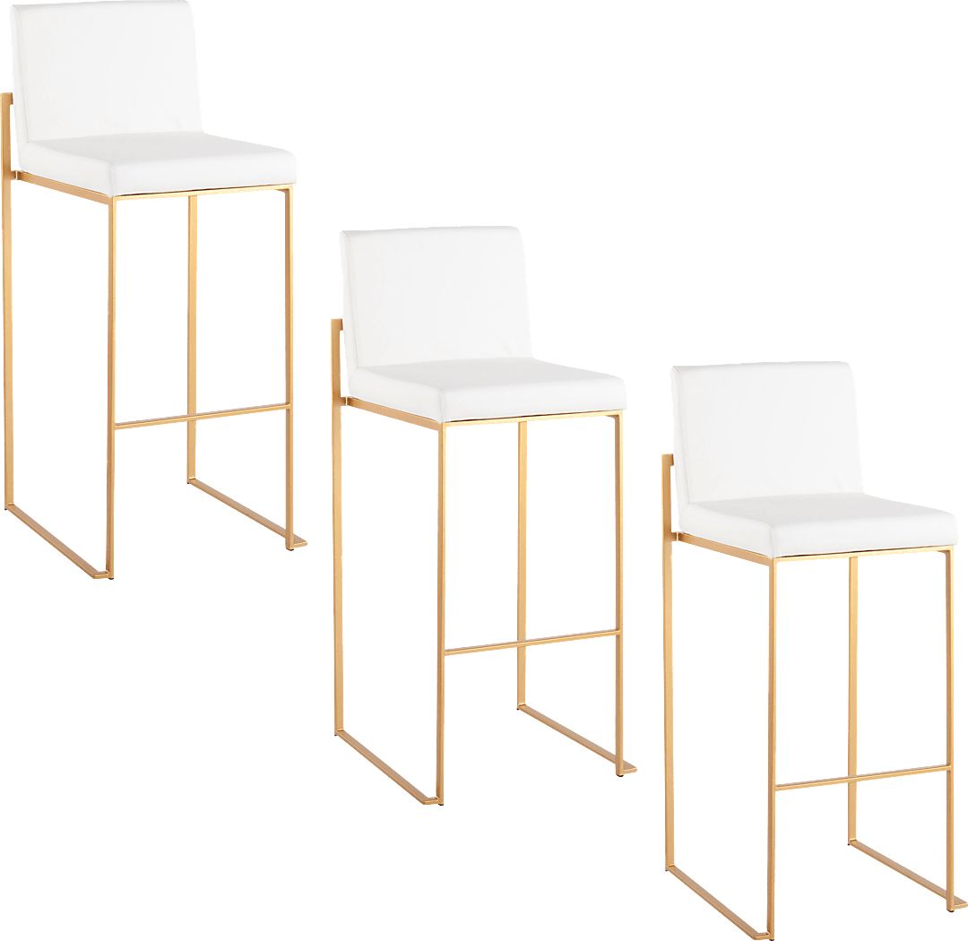 Nowotny III White Barstool, Set of 3