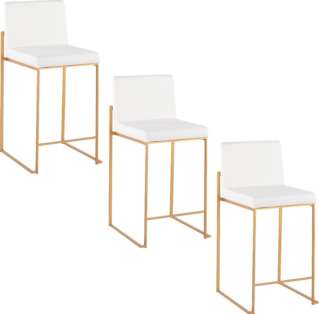 Nowotny III White Counter Height Stool, Set of 3