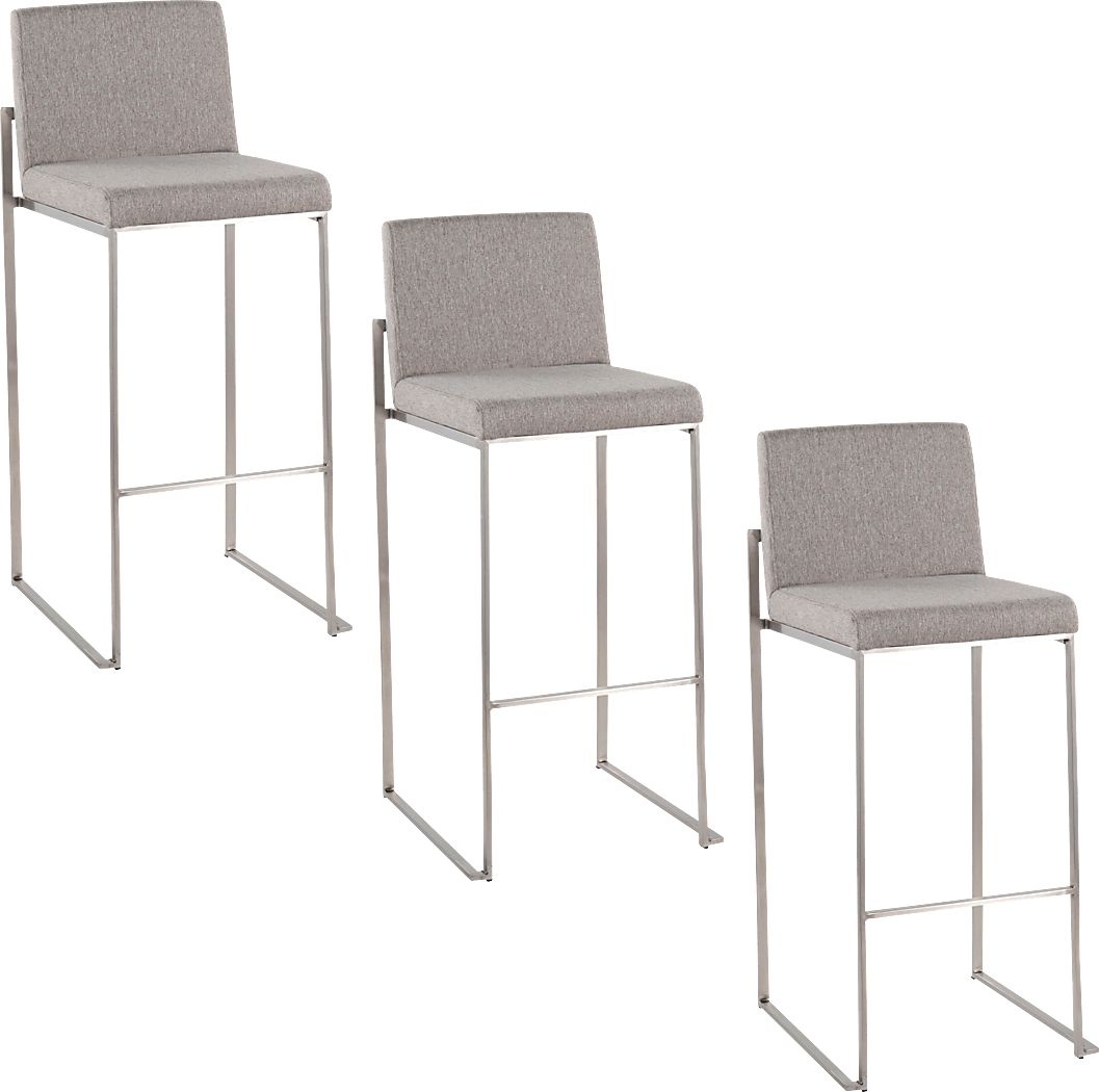 Nowotny IV Gray Barstool, Set of 3