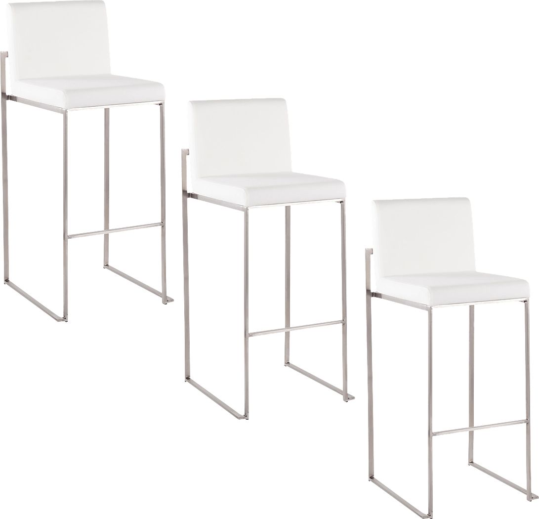 Nowotny IV White Barstool, Set of 3