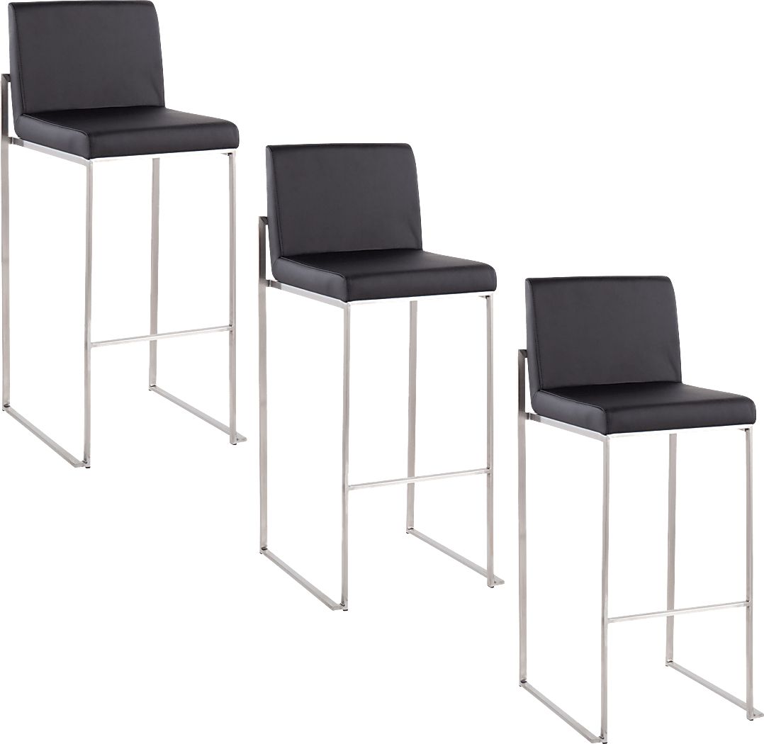 Nowotny V Black Barstool, Set of 3