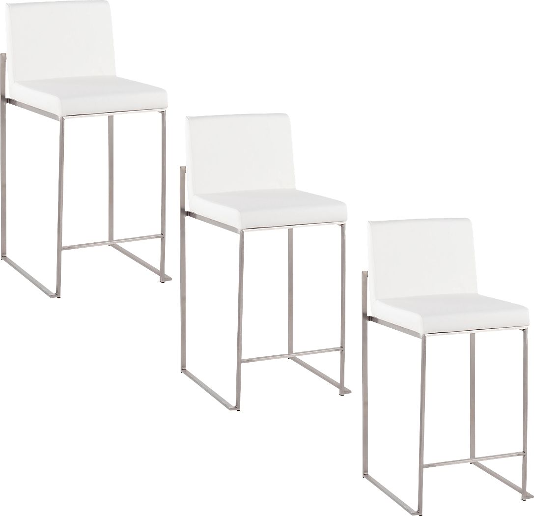Nowotny V White Counter Height Stool, Set of 3