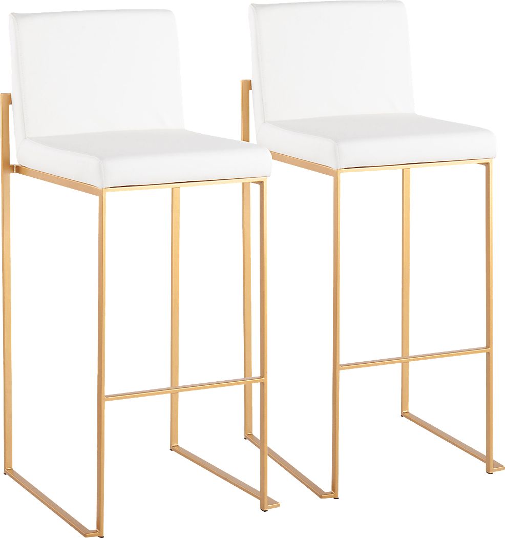 Nowotny White Gold Barstool Set of 2
