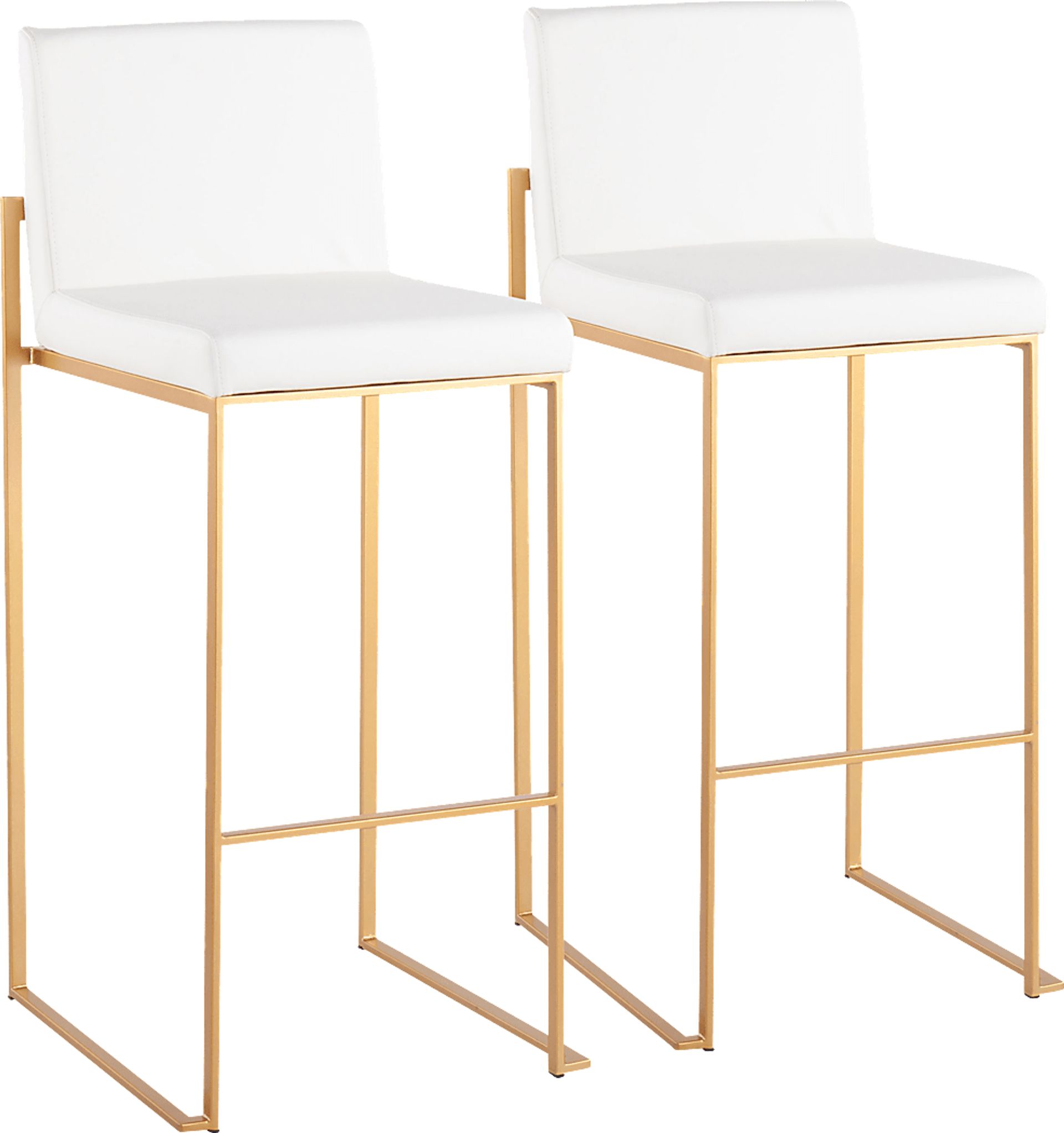 Nowotny White Gold Barstool Set of 2 - Image 1