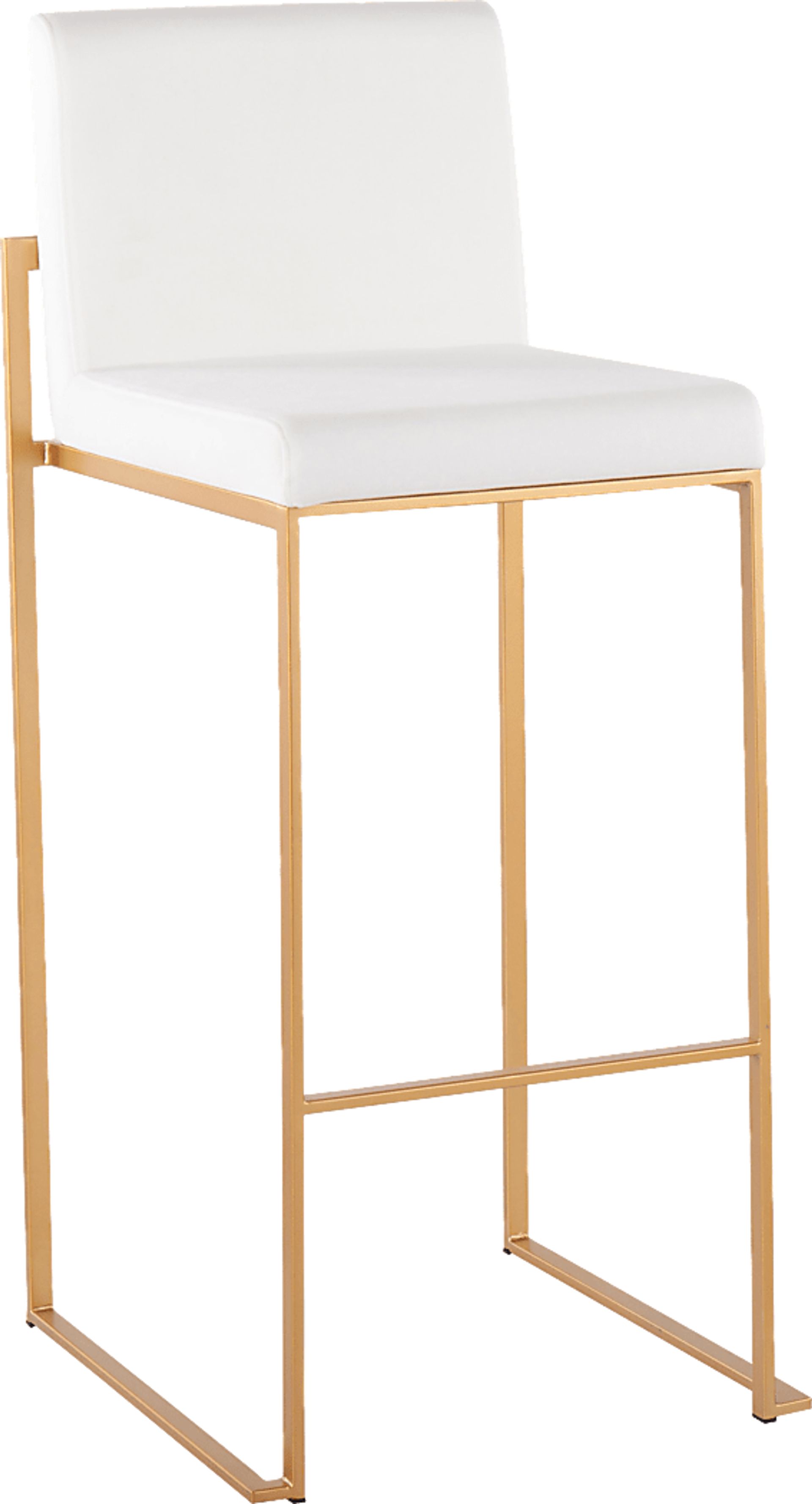 Nowotny White Gold Velvet Barstool Set of 2 - Image 2