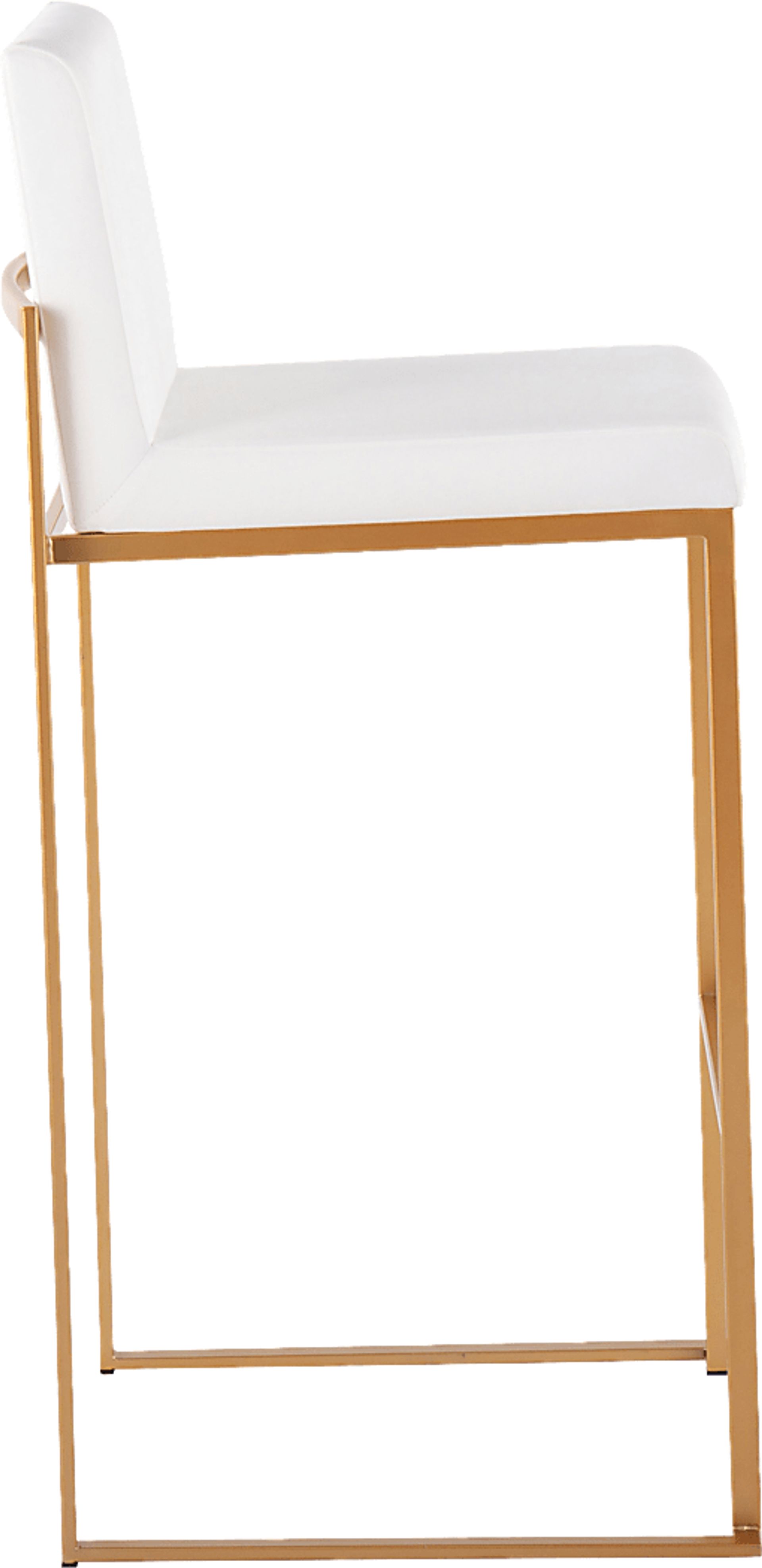 Nowotny White Gold Velvet Barstool Set of 2 - Image 3