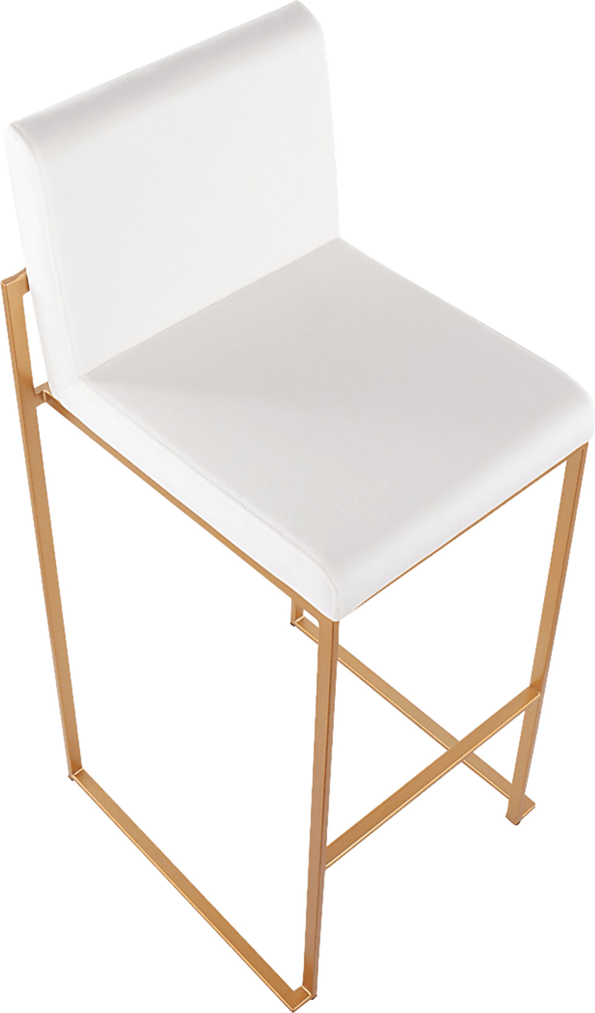 Nowotny White Gold Velvet Barstool Set of 2 - Image 7