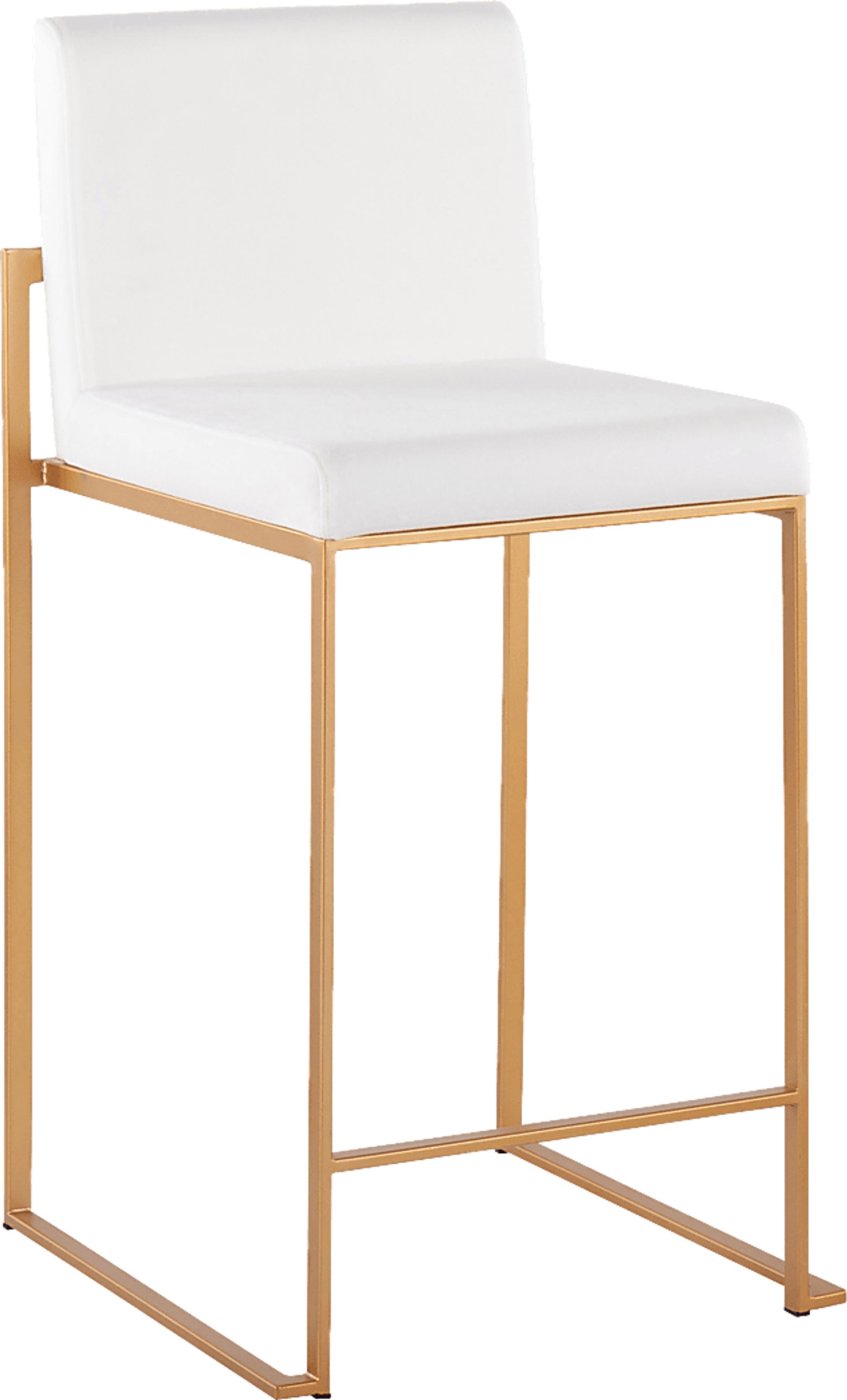 Nowotny White Gold Velvet Counter Height Stool Set of 2 - Image 2