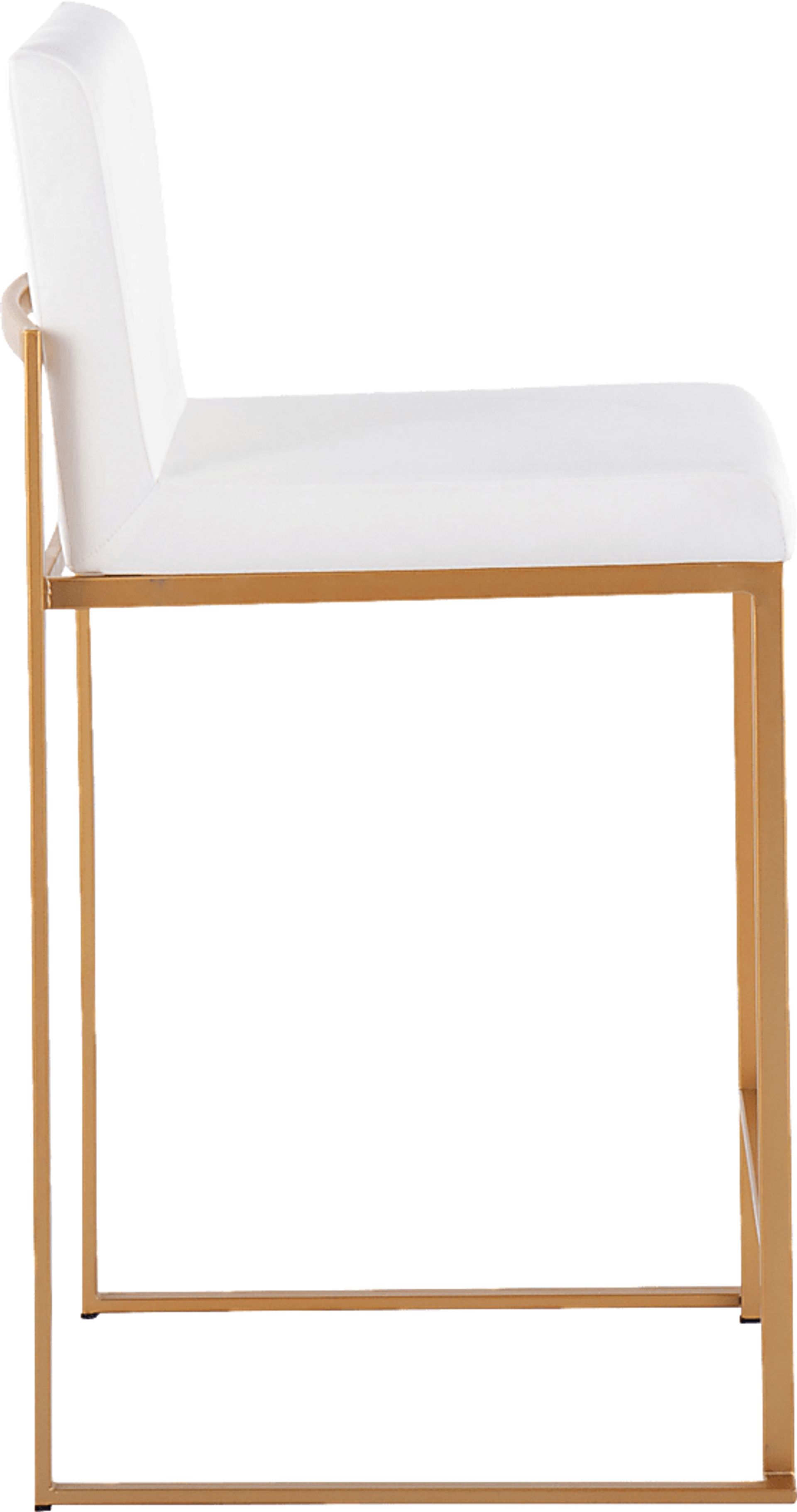 Nowotny White Gold Velvet Counter Height Stool Set of 2 - Image 3