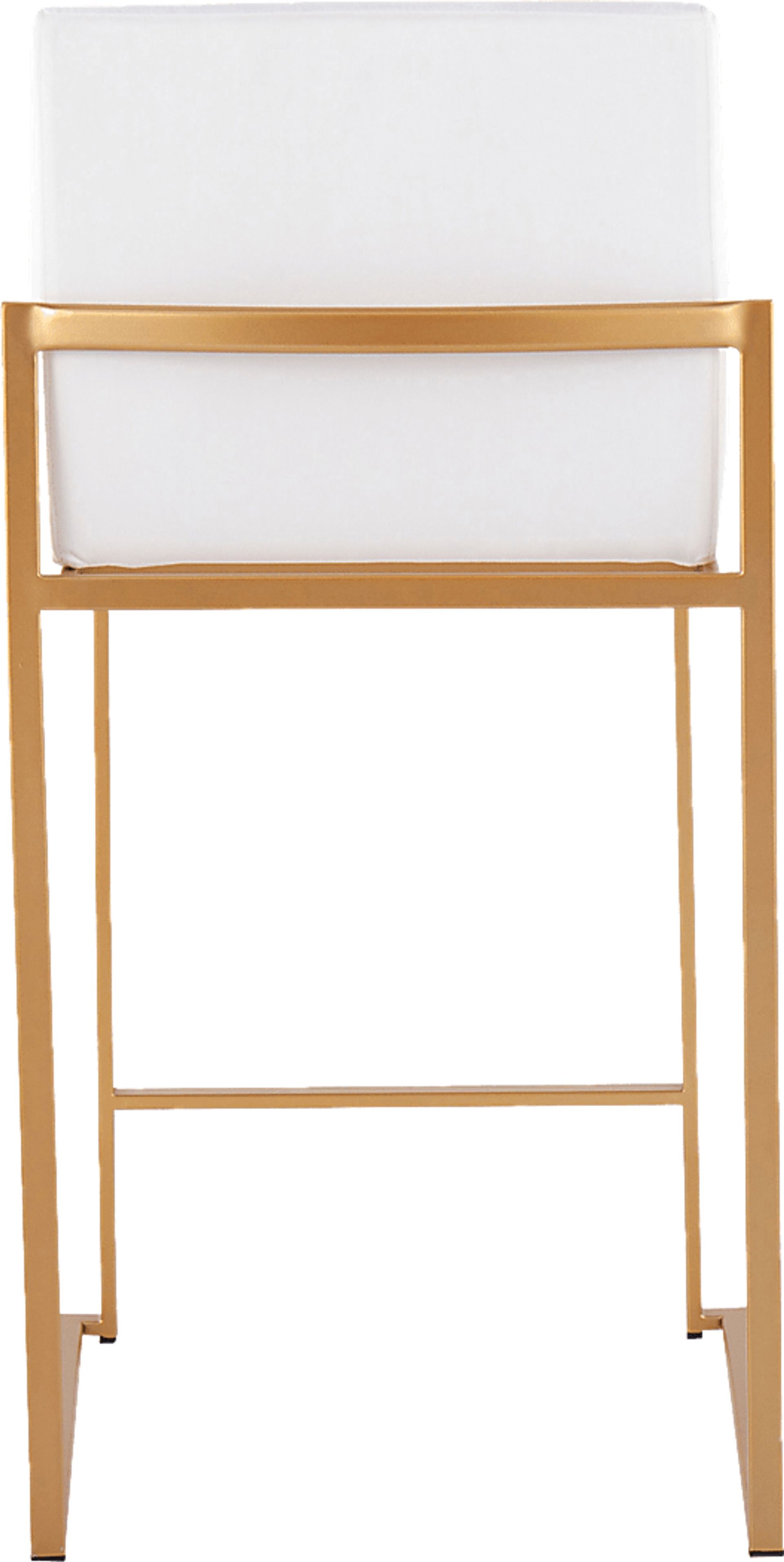 Nowotny White Gold Velvet Counter Height Stool Set of 2 - Image 5