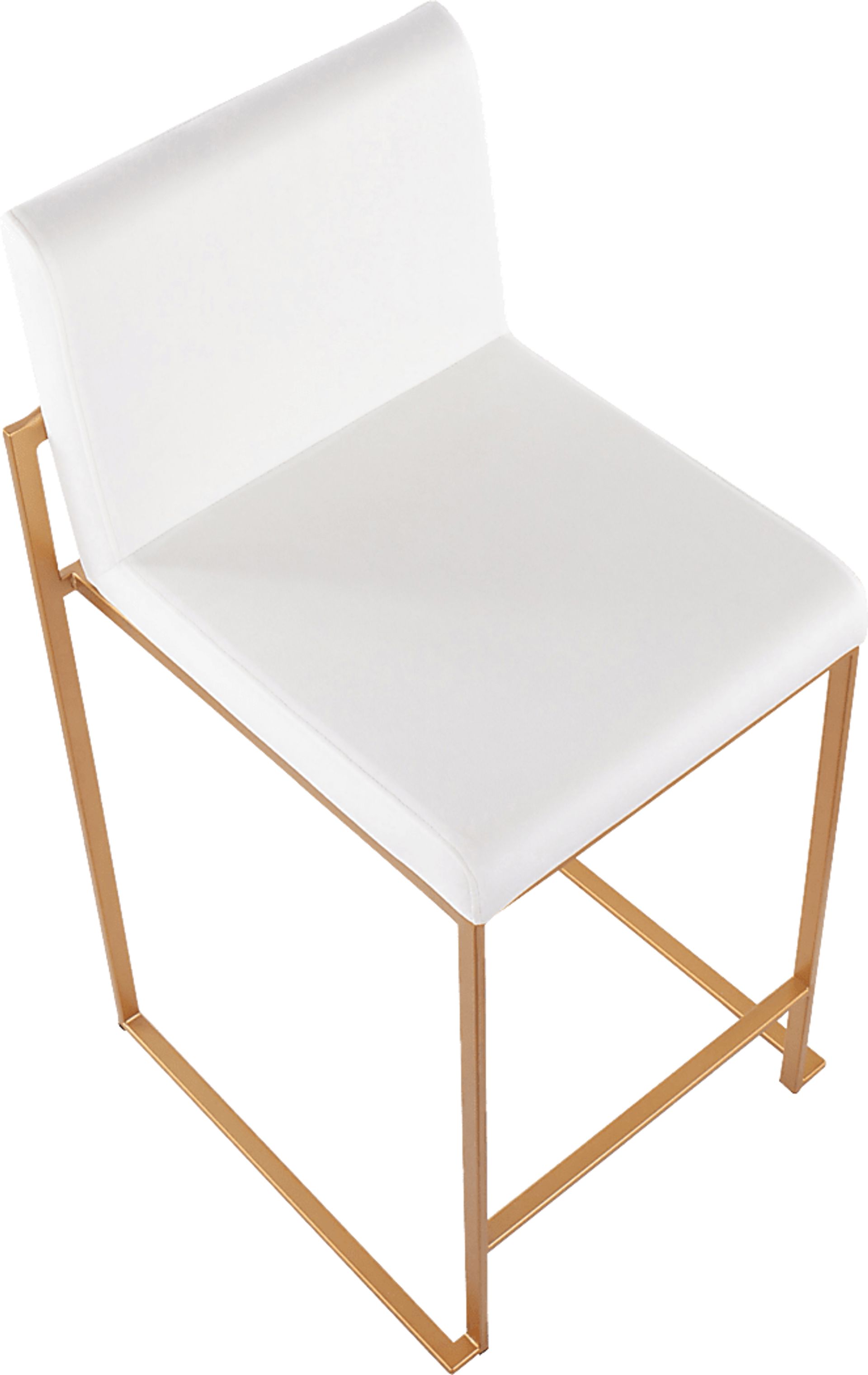 Nowotny White Gold Velvet Counter Height Stool Set of 2 - Image 7