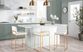 Nowotny White Gold Velvet Counter Height Stool Set of 2