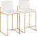 Nowotny White Gold Velvet Counter Height Stool Set of 2