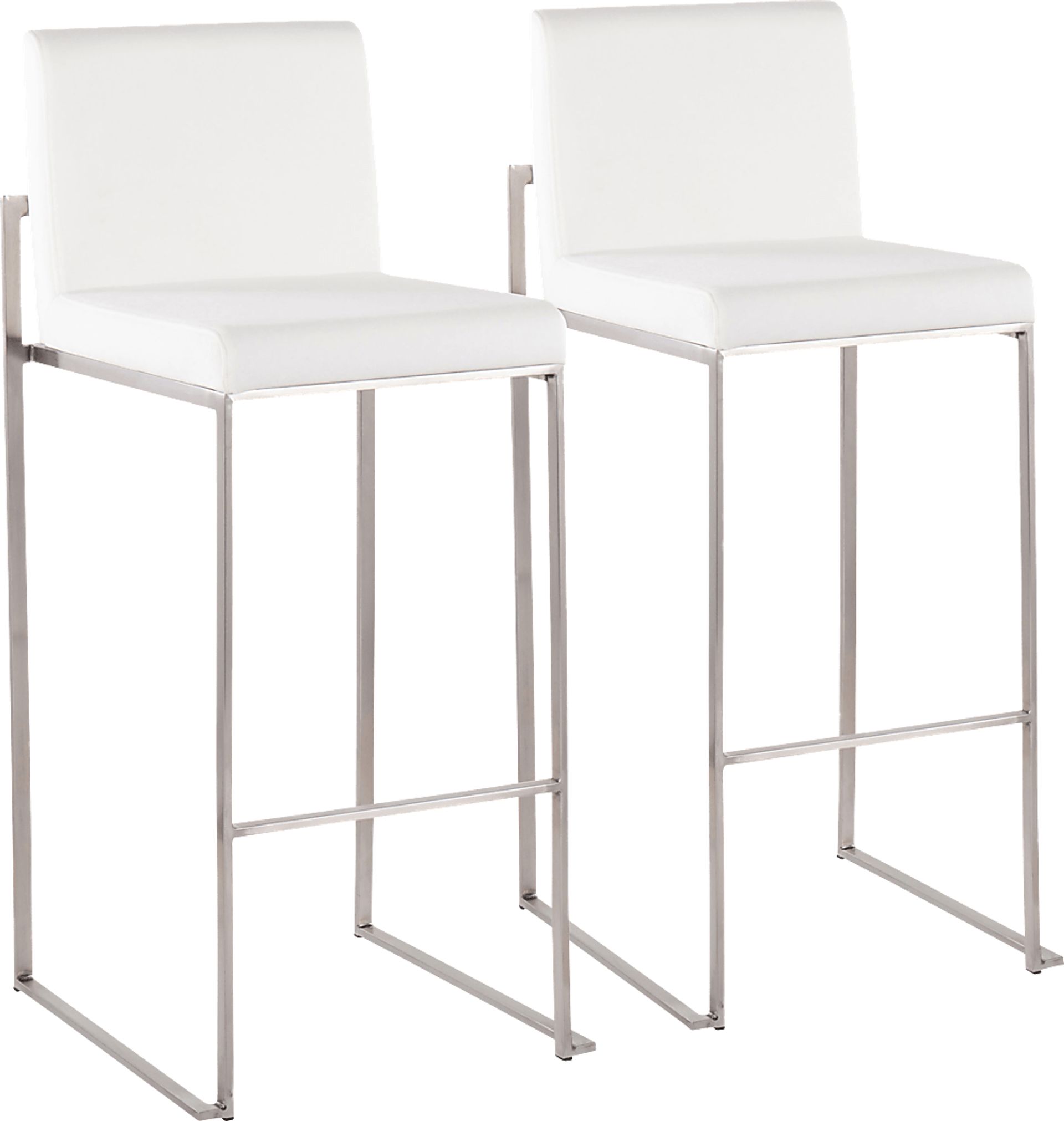 Nowotny White Silver Barstool Set of 2 - Image 1