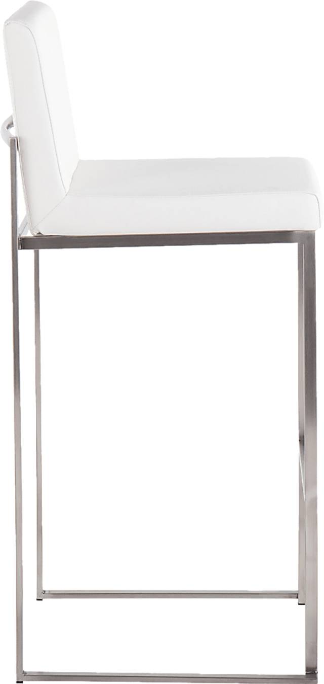 Nowotny White Silver Barstool Set of 2 - Thumbnail - Image 3