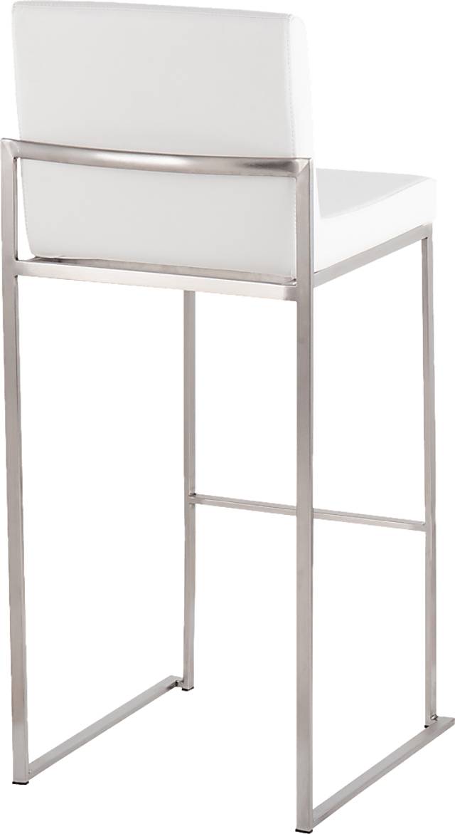 Nowotny White Silver Barstool Set of 2 - Thumbnail - Image 4