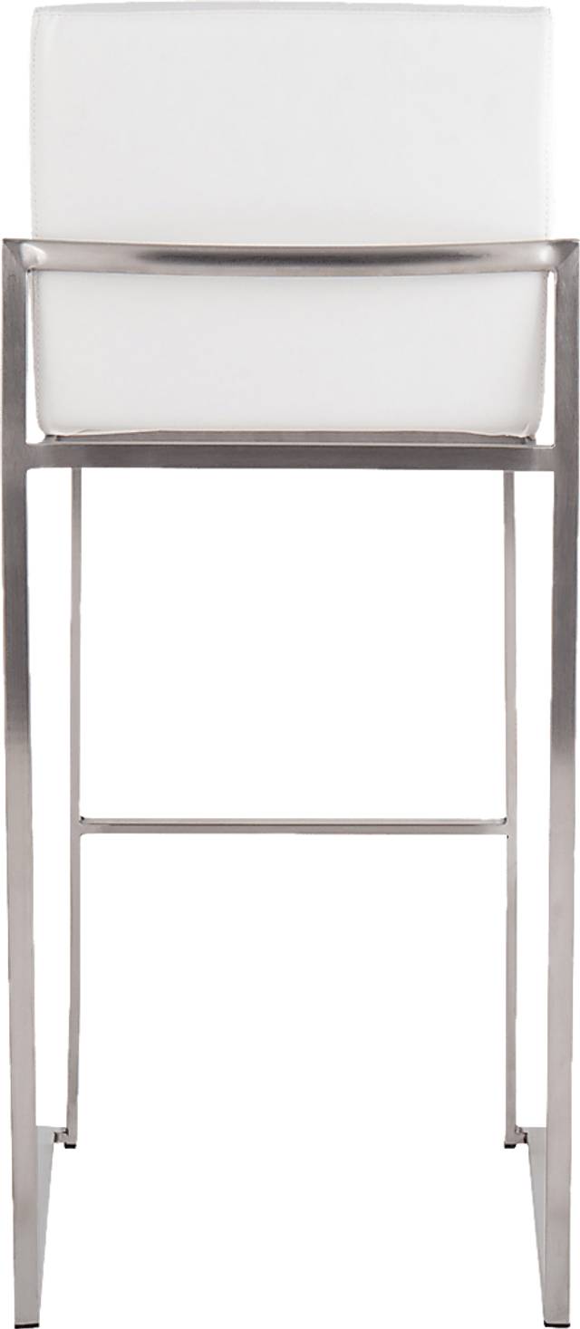 Nowotny White Silver Barstool Set of 2 - Thumbnail - Image 5