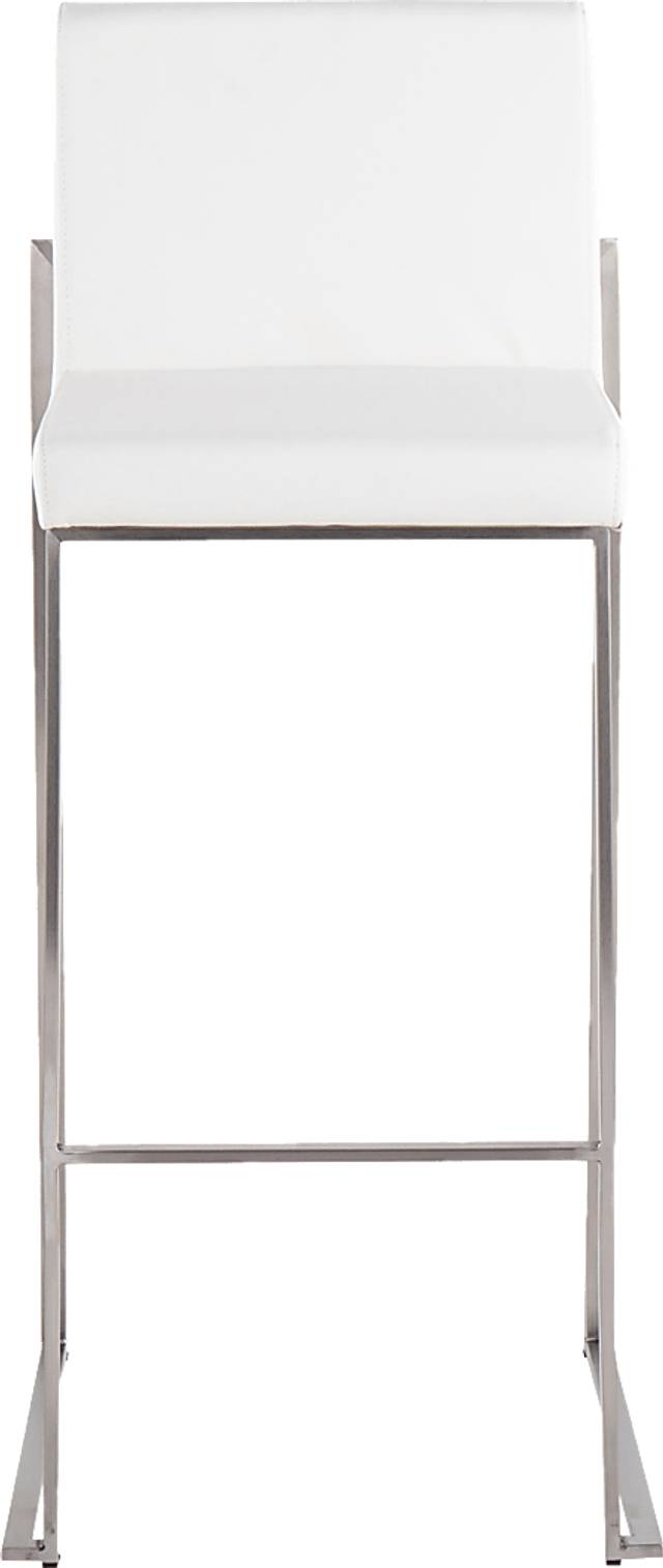 Nowotny White Silver Barstool Set of 2 - Thumbnail - Image 6