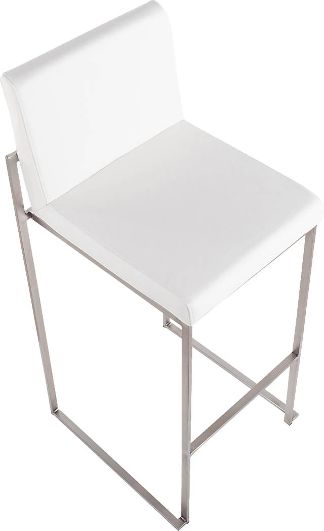 Nowotny White Silver Barstool Set of 2 - Thumbnail - Image 7